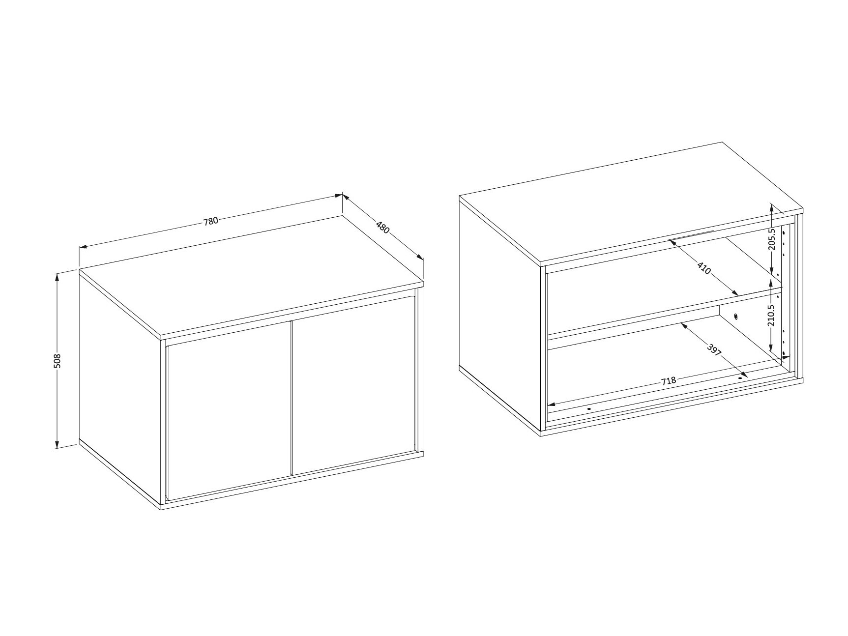 Kylpyhuoneen allasseinäkaappi Tecavu 103 (Kiiltävä valkoinen + Valkoinen)