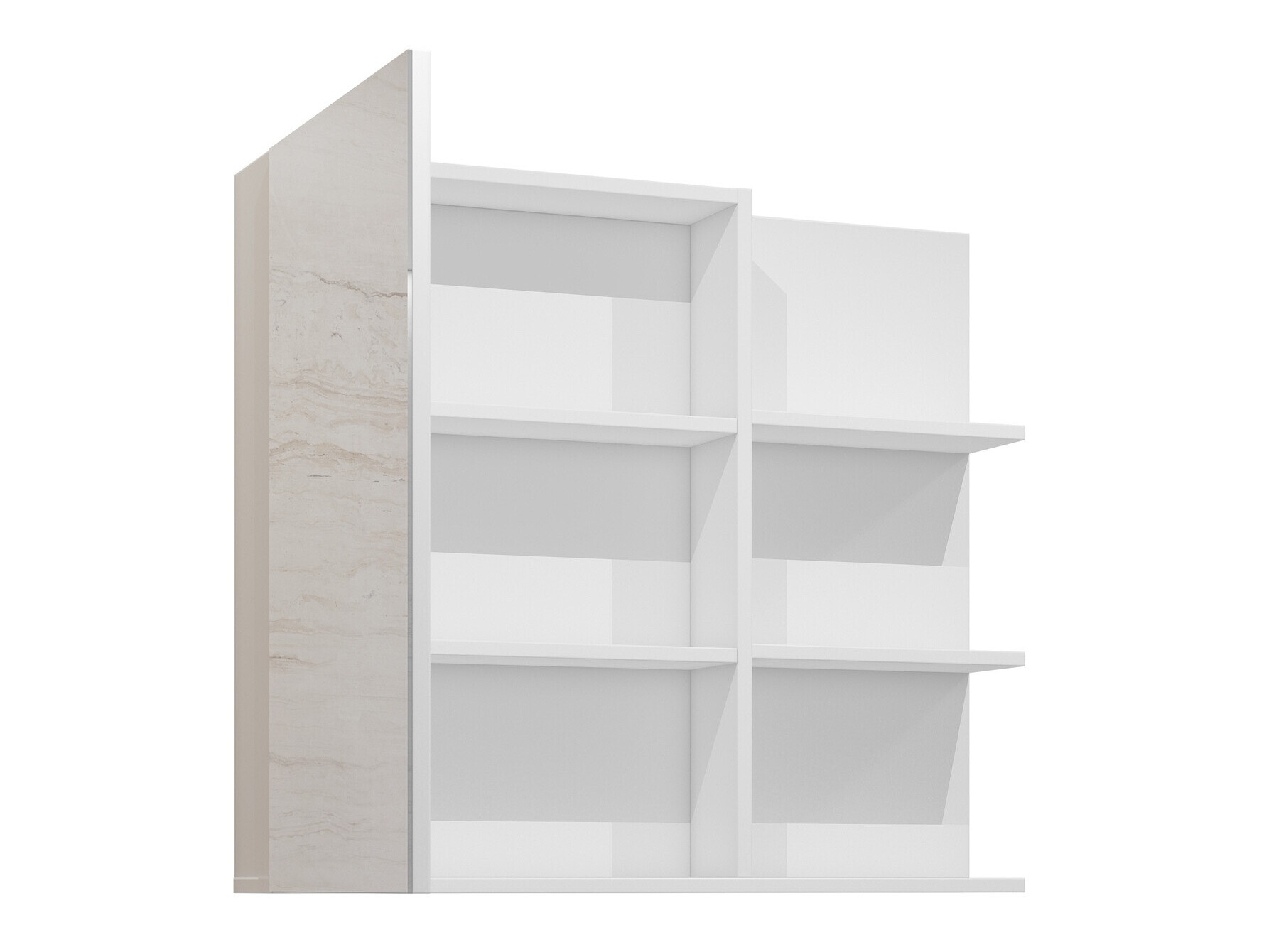 Kylpyhuoneen peilikaappi Tecavu 102 (Kiiltävä valkoinen + Valkoinen)