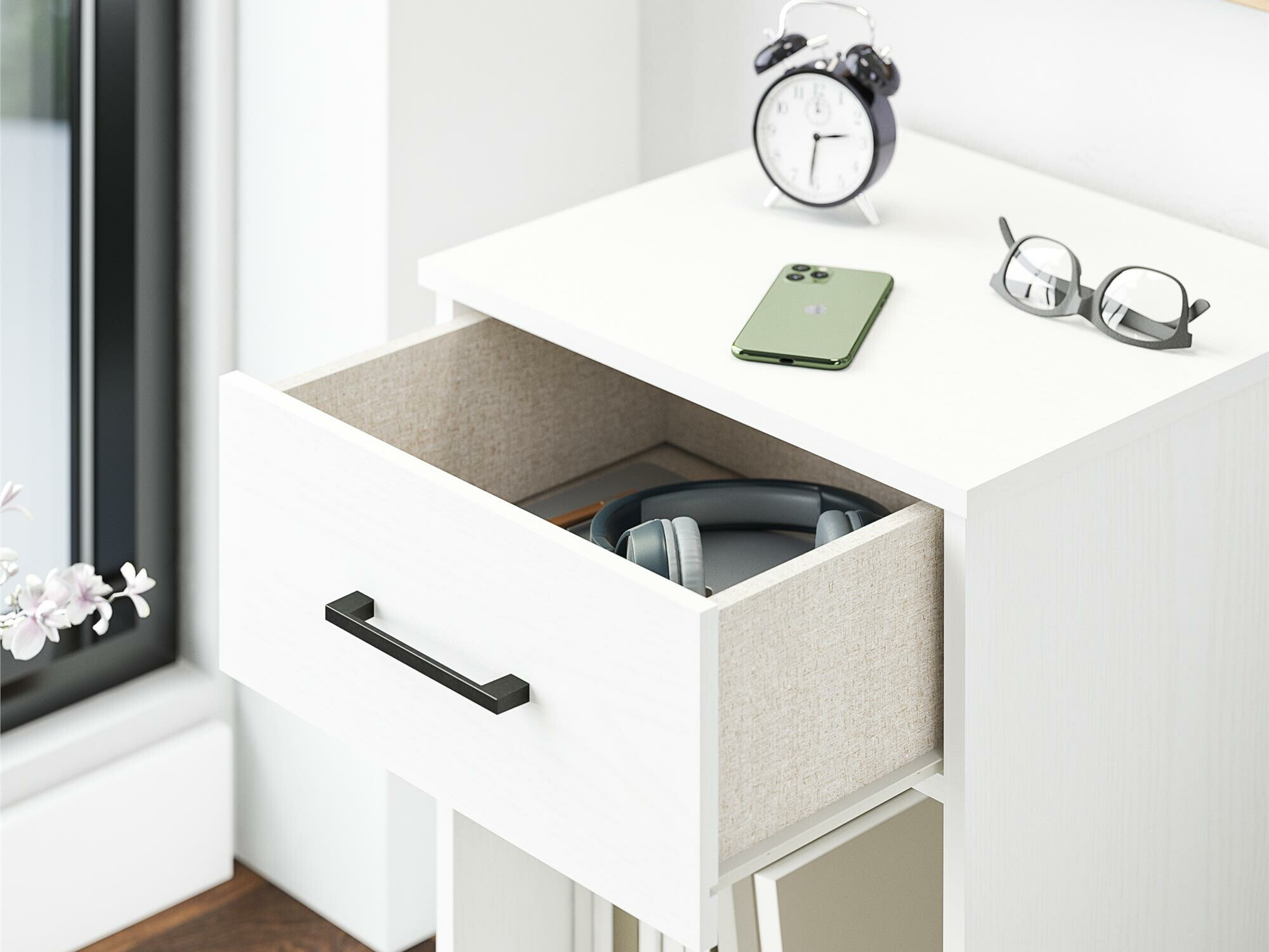 Yöpöytä Tulsa 664 (Valkoinen)