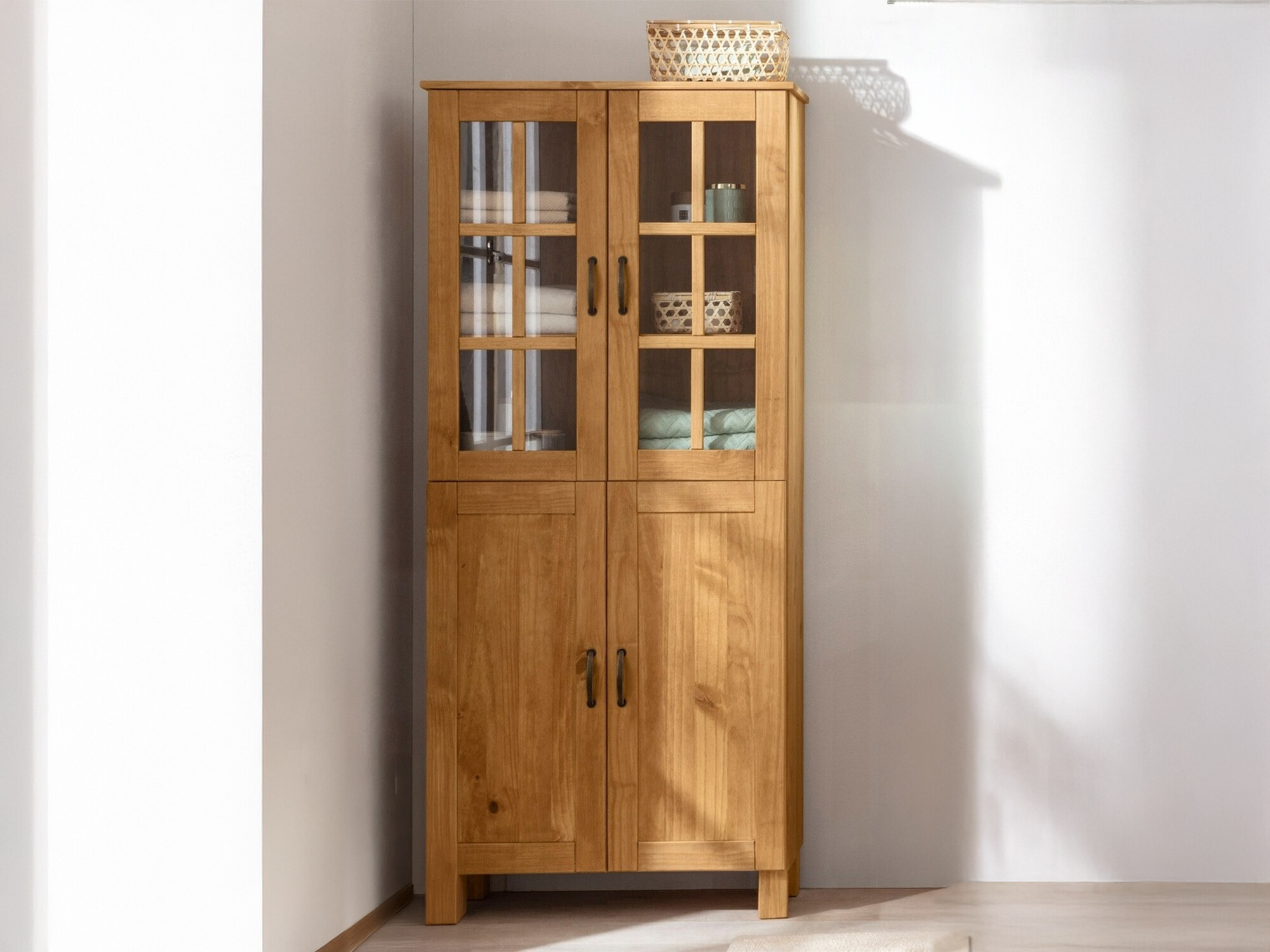 Pystymallinen kylpyhuonekaappi Ophlevu 100 (Mänty)