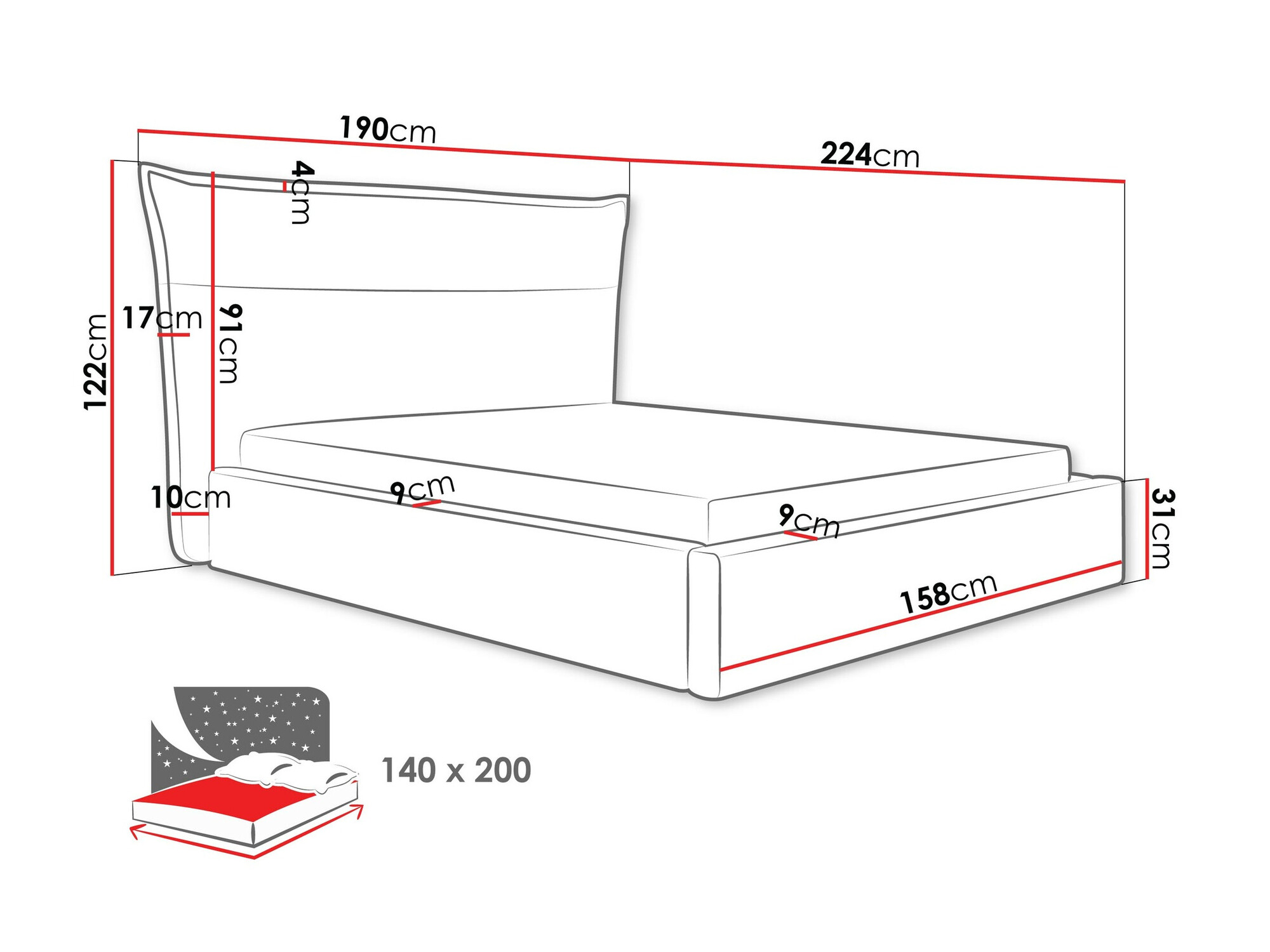 Sänky Comfivo Formica (Kronos 07)