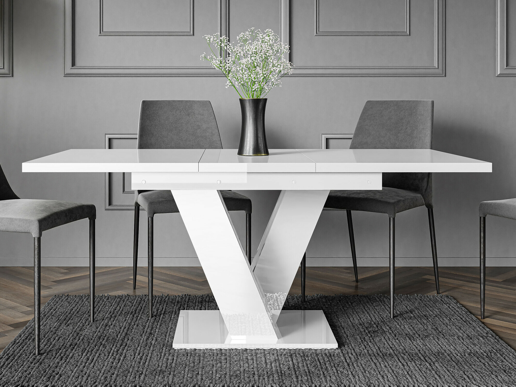 Pöytä Musus (Kiiltävä valkoinen)