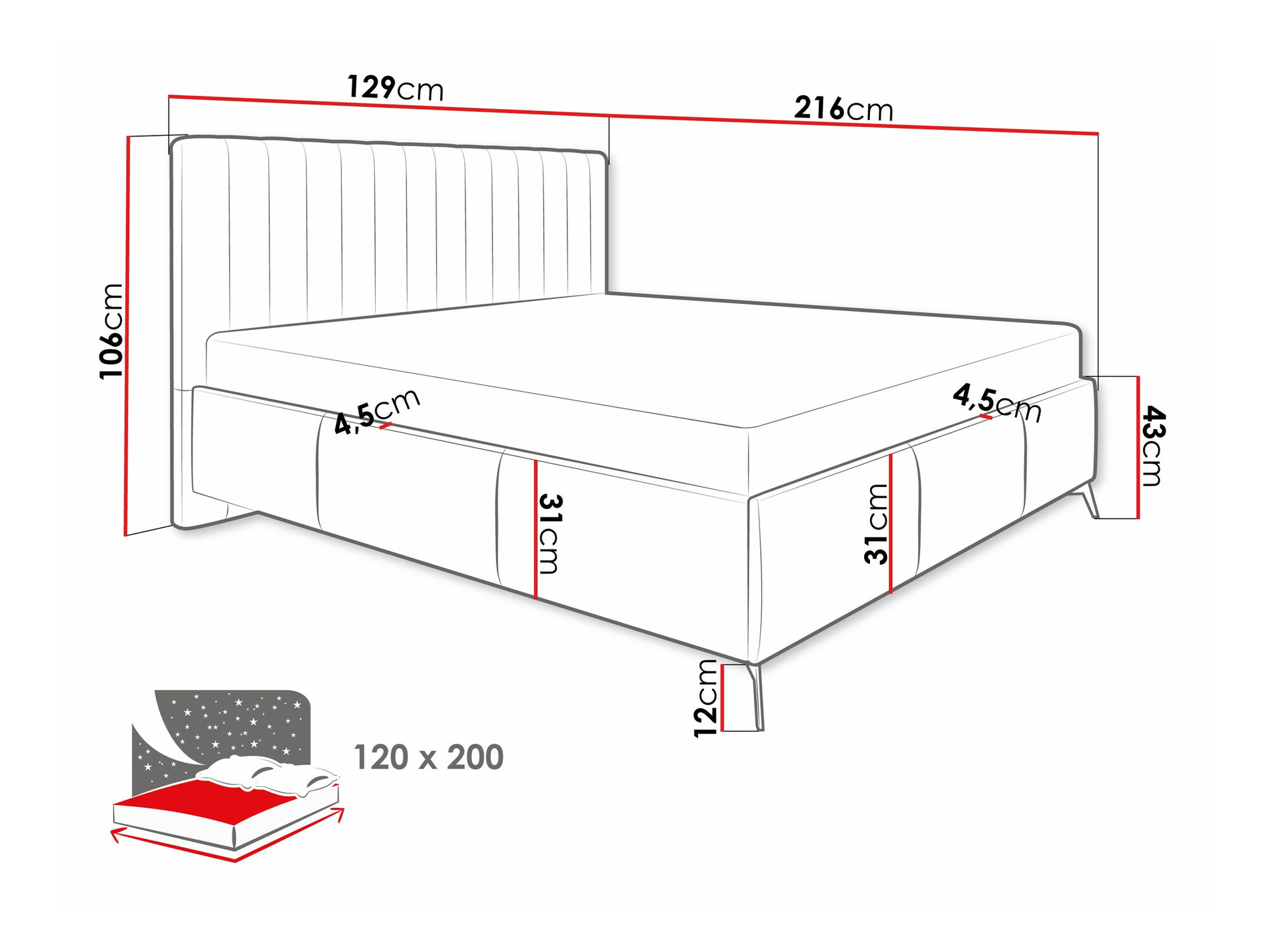 Sänky ComfiDream Onana (Fresh 01)