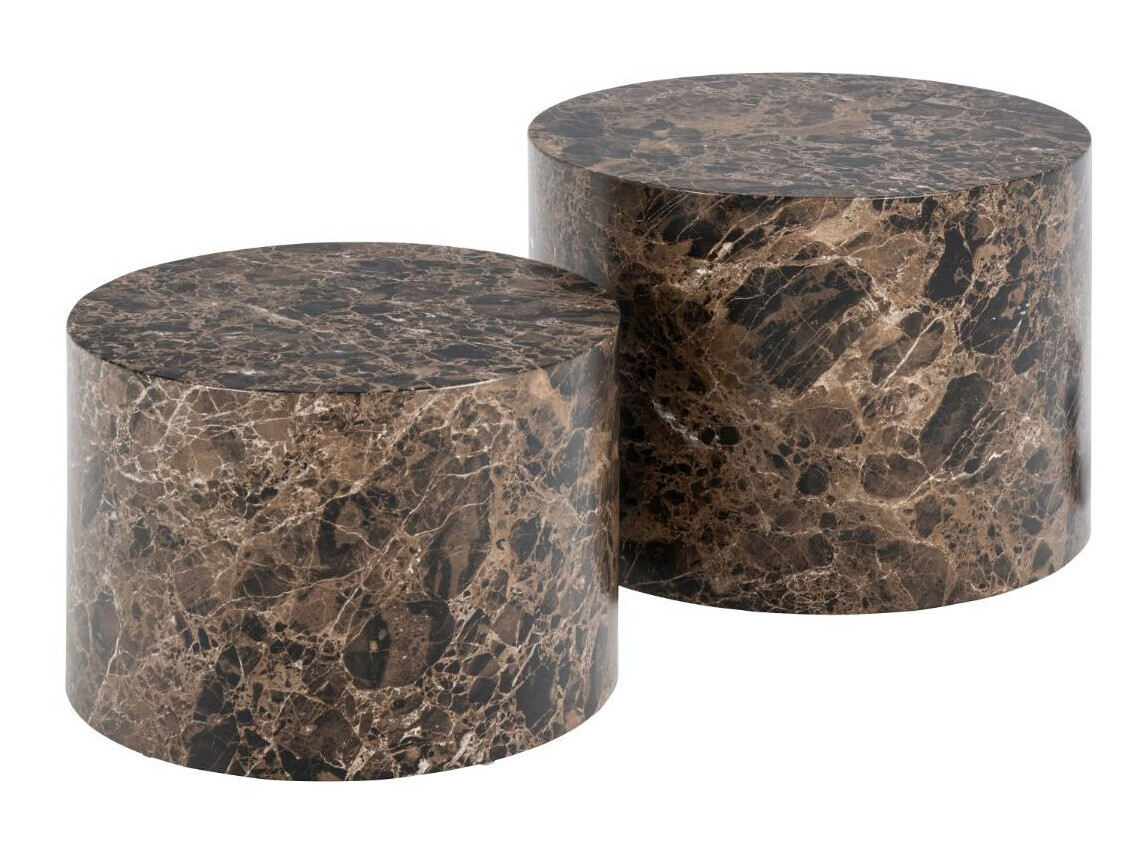 Sohvapöytäsetti Norsica 800 (Ruskea marmori)