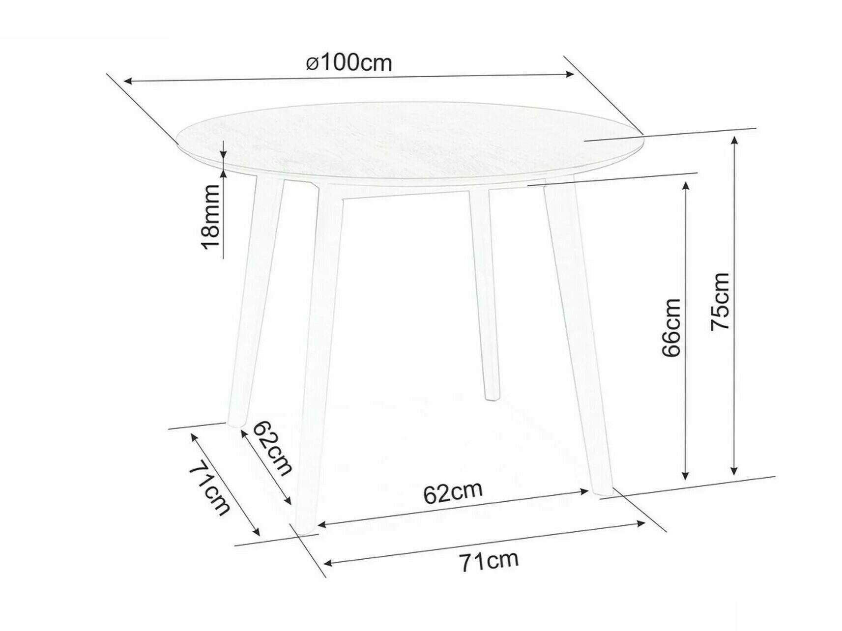Pöytä Detroit 522 (Tammi)