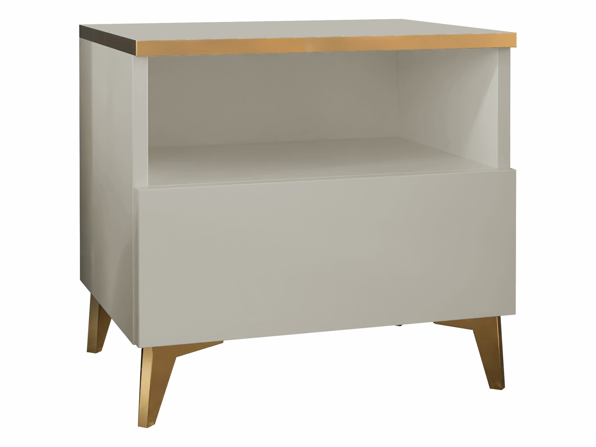 Yöpöytä Comfivo Arbutus (Beige + Kiiltävä beige)