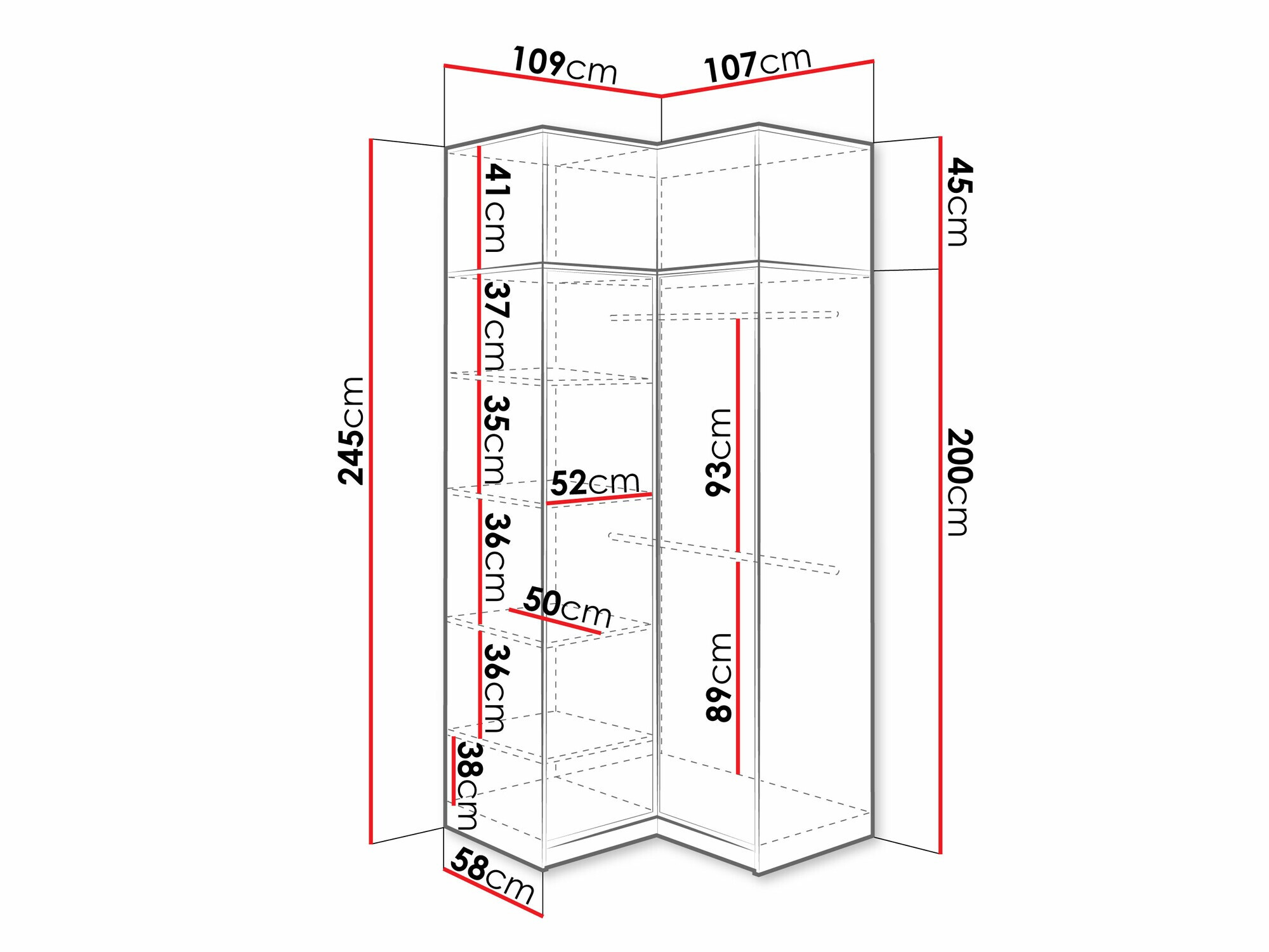 Kulmavaatekaappi Dortivu 161