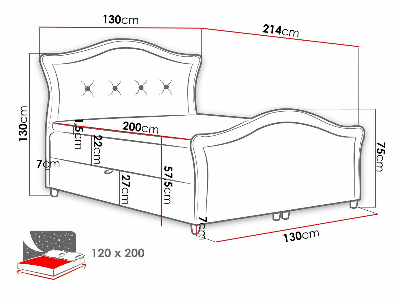 Jenkkisänky Oleum I (Magic Velvet 2260)