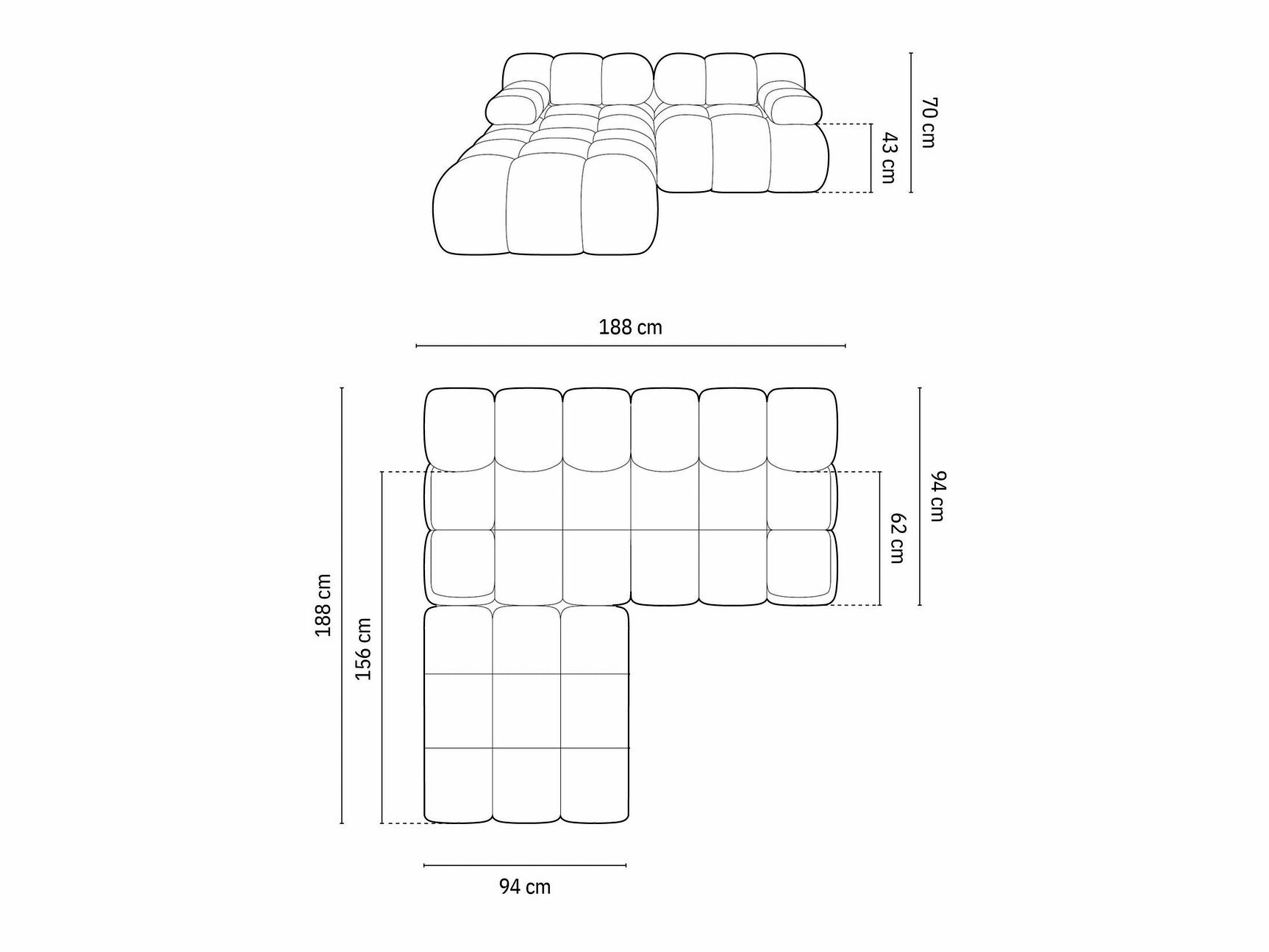 Moduulikulmasohva Caltenu 102 (Riviera 87)