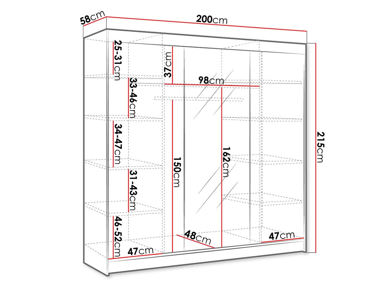 Vaatekaappi Closico Durion I (Valkoinen)