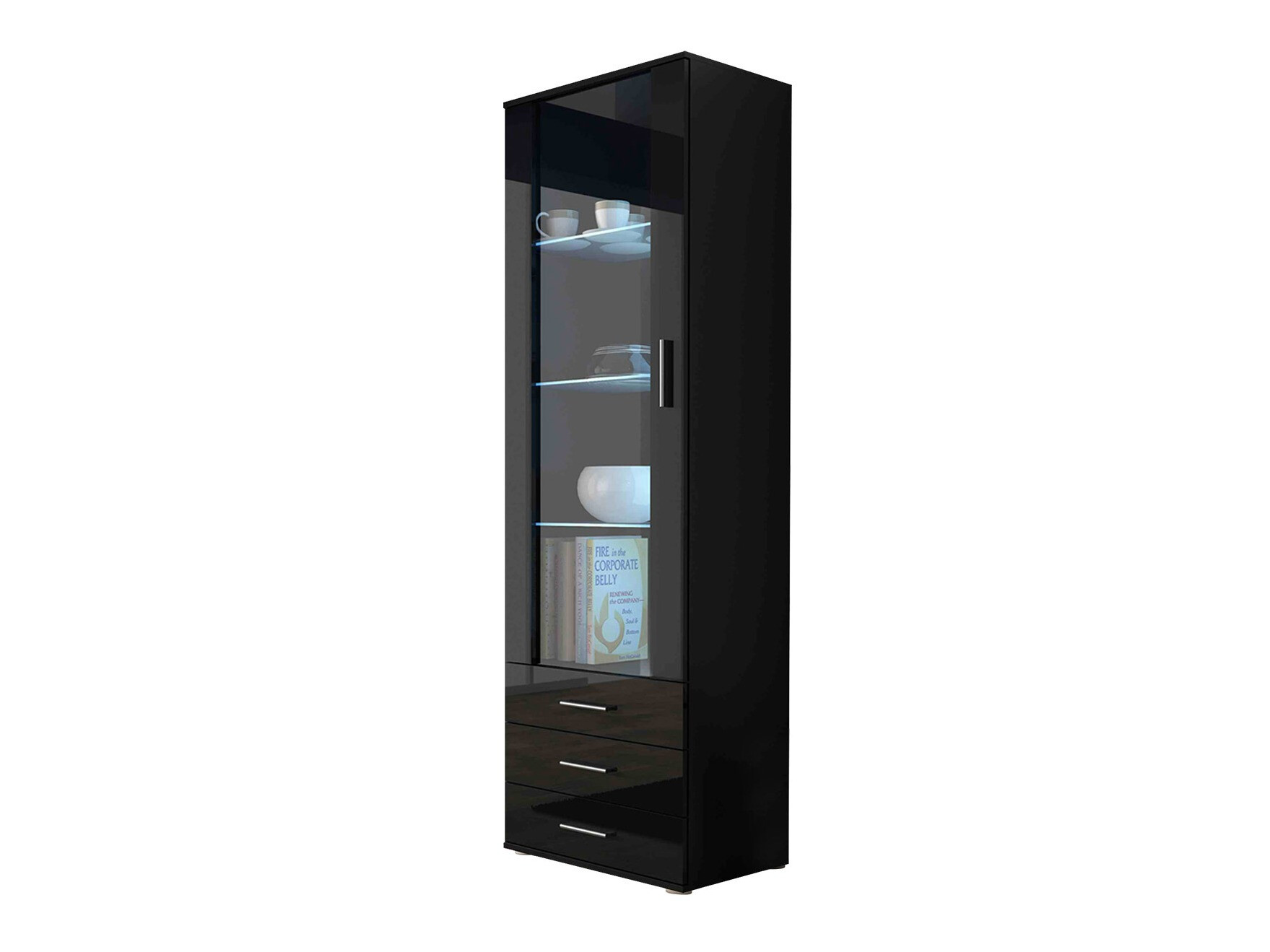 Hylly Tornola 102 (Musta + Kiiltävä musta)