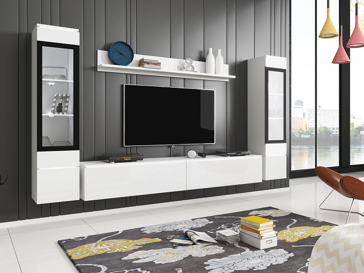 Olohuonesetti Sarasota 126 (Valkoinen + Kiiltävä valkoinen)