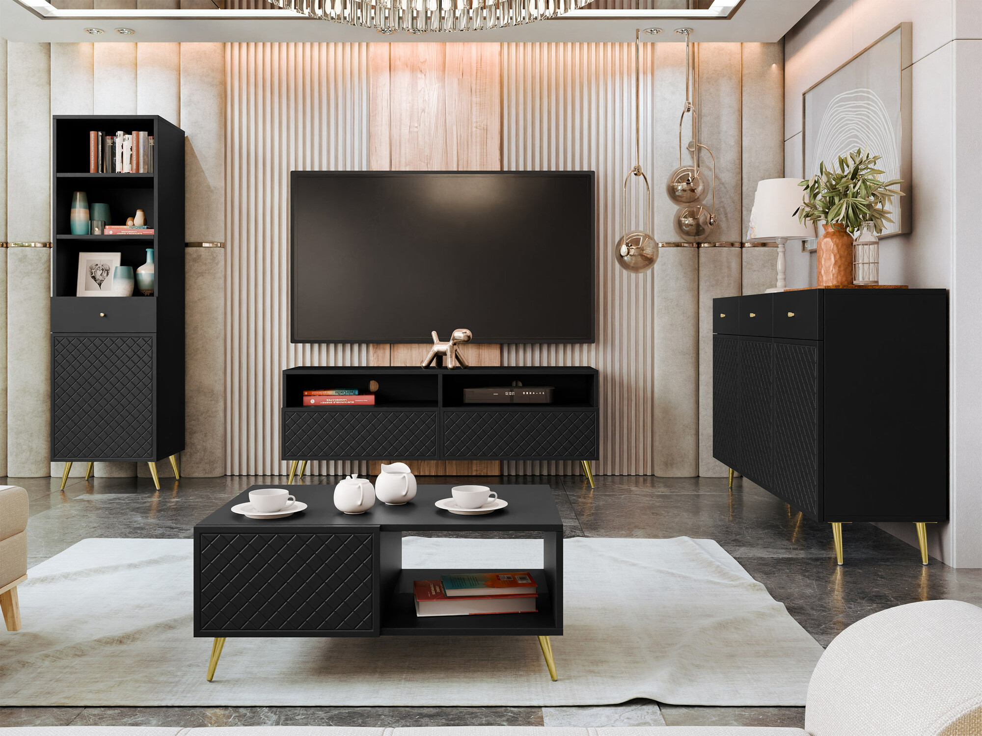 TV-taso Comfivo Pavo (Musta)