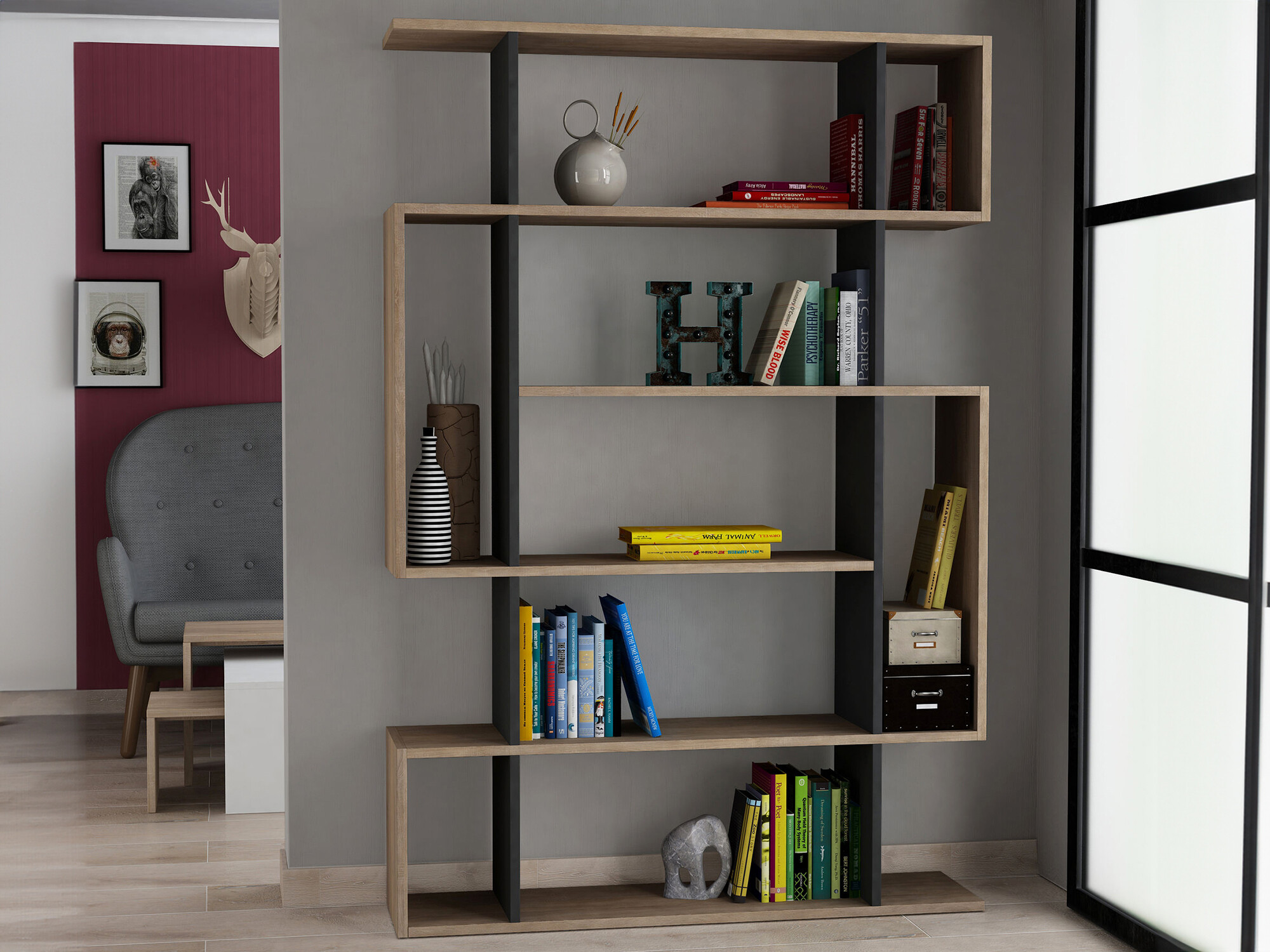 Hylly Kailua 449 (Antrasiitti + Sonoma-tammi)