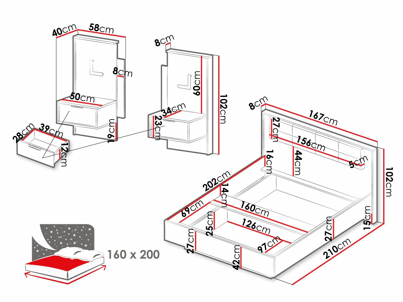 Sänky Flodale 103 (Saatavilla)