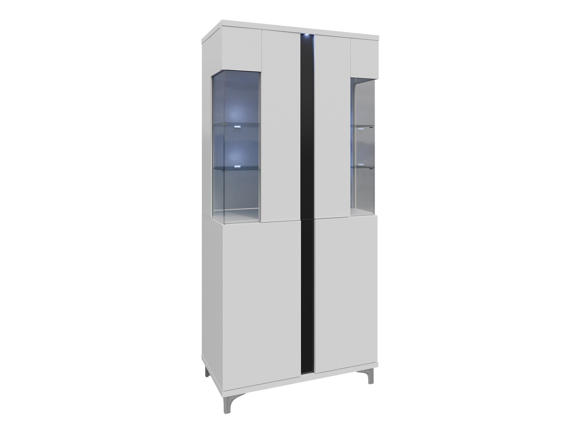 Hylly Florem IV (Valkoinen + Kiiltävä valkoinen + Kiiltävä musta)