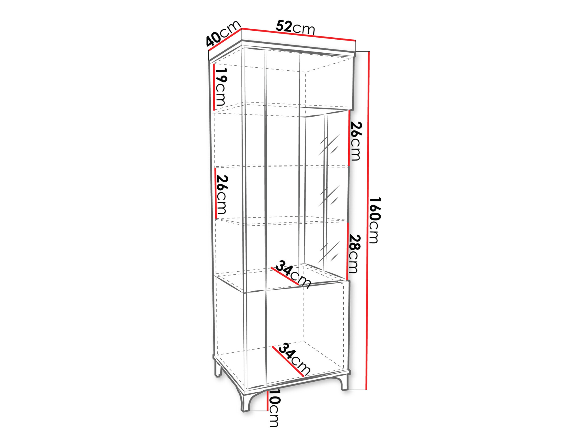 Hylly Florem (Valkoinen + Kiiltävä valkoinen + Vaalea puu)
