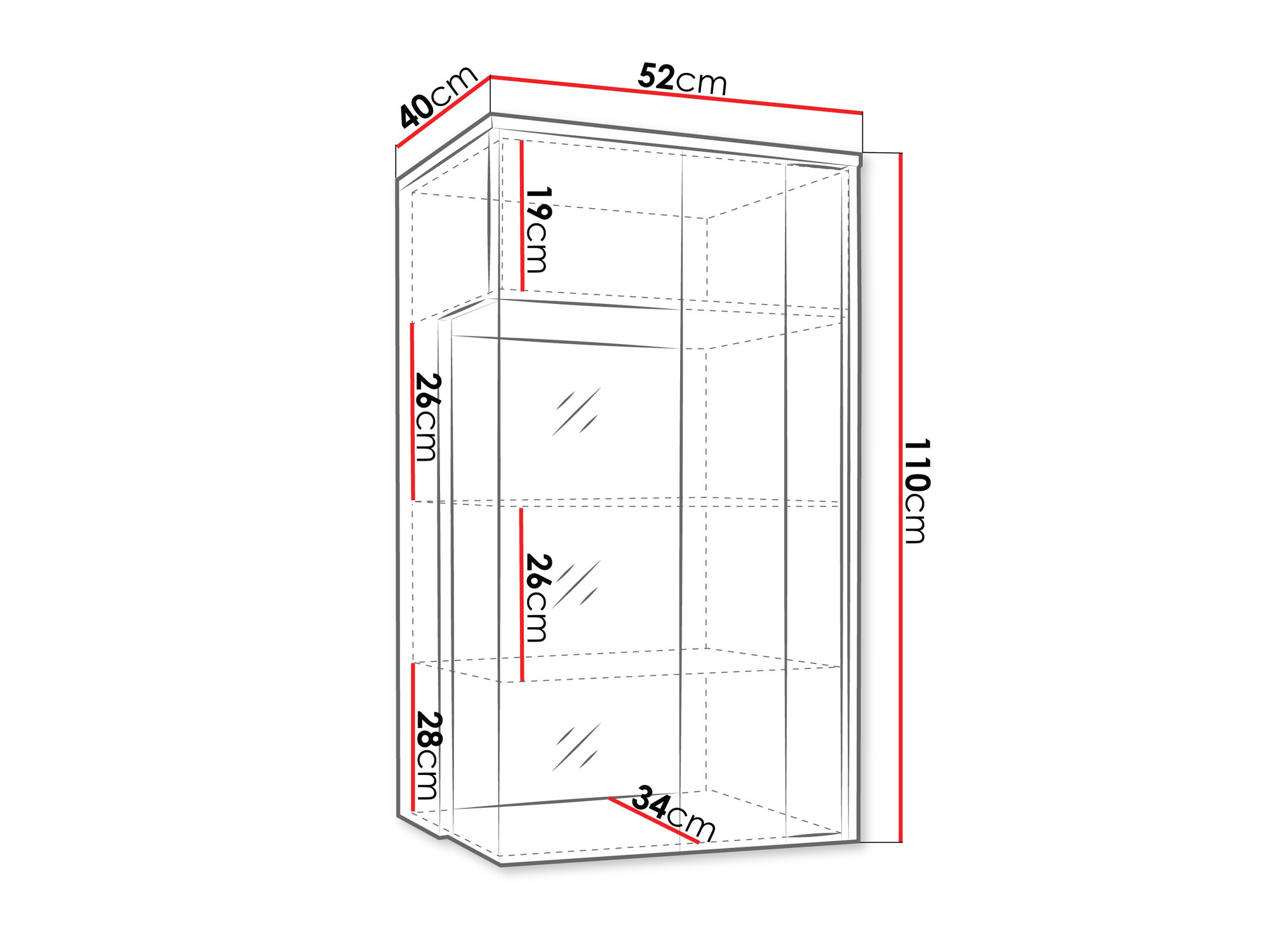 Seinäkaappi Florem I (Valkoinen + Kiiltävä valkoinen + Vaalea puu)