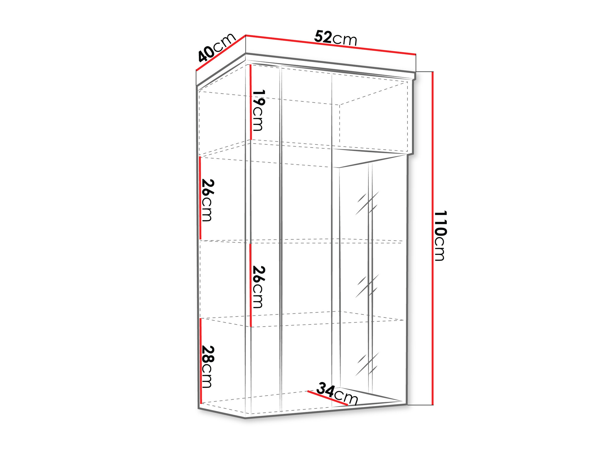 Seinäkaappi Florem (Valkoinen + Kiiltävä valkoinen + Vaalea puu)