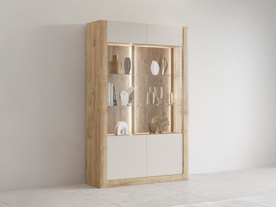 Hylly Sovera 102 (Kultainen tammi + Vaaleanharmaa)