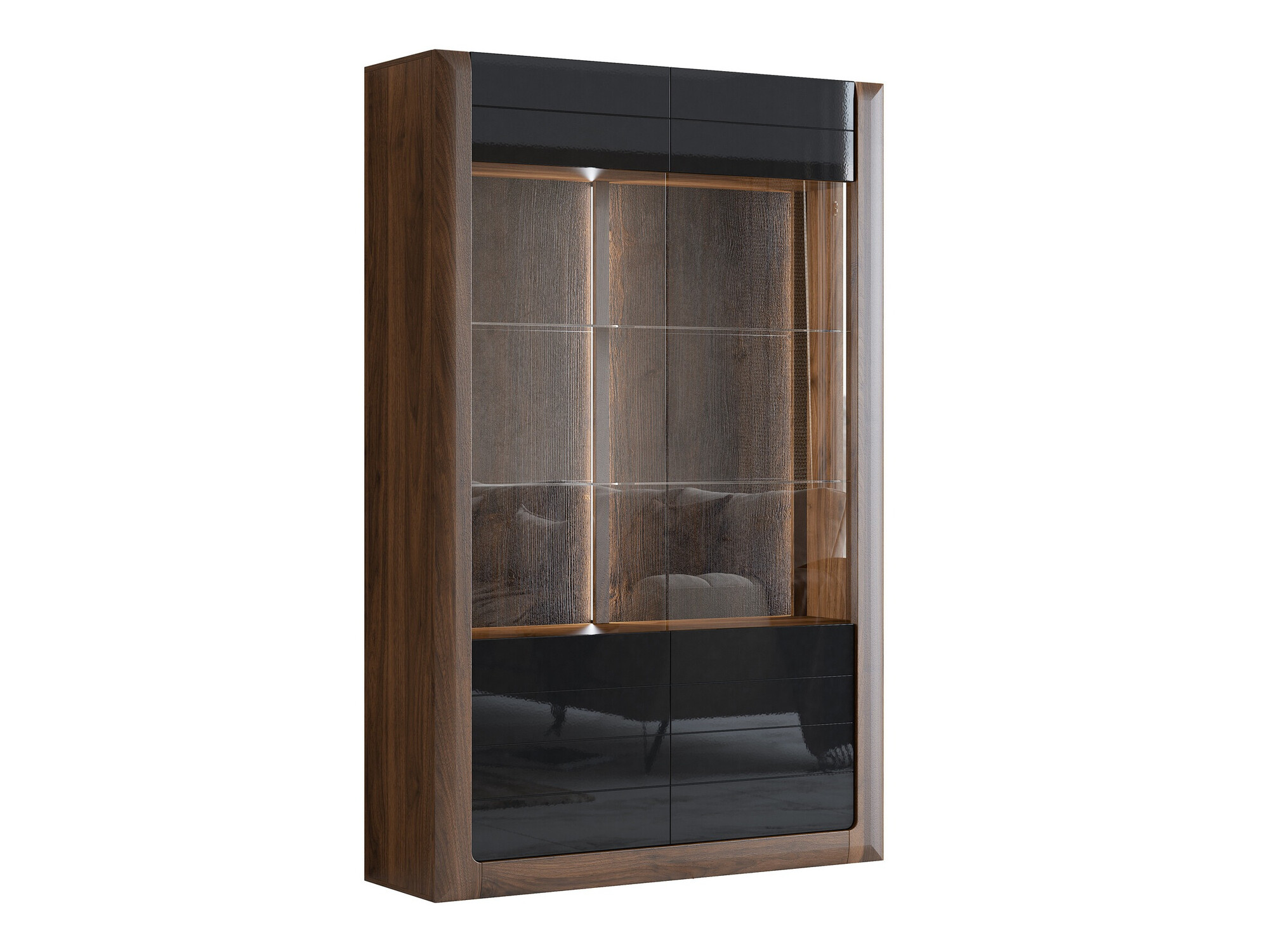 Hylly Sovera 102 (Pähkinä + Kiiltävä musta)