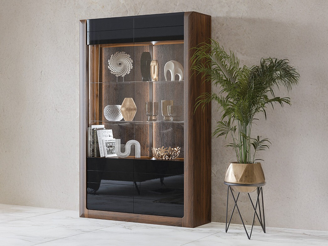 Hylly Sovera 102 (Pähkinä + Kiiltävä musta)