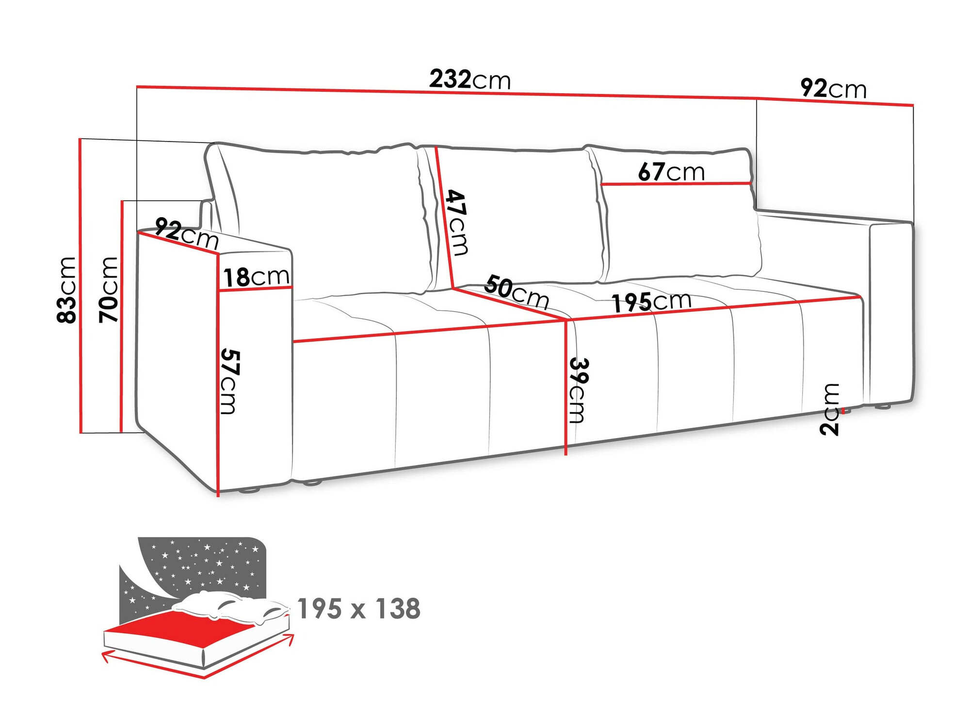 Vuodesohva Rome 105 (Manila 16)