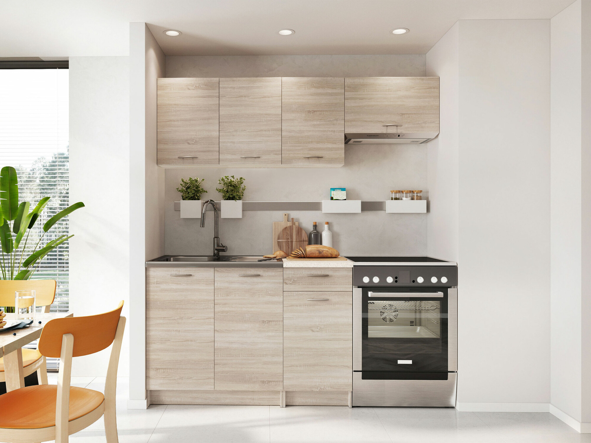 Keittiöryhmä Trenton 101 (Sonoma-tammi + Beige)