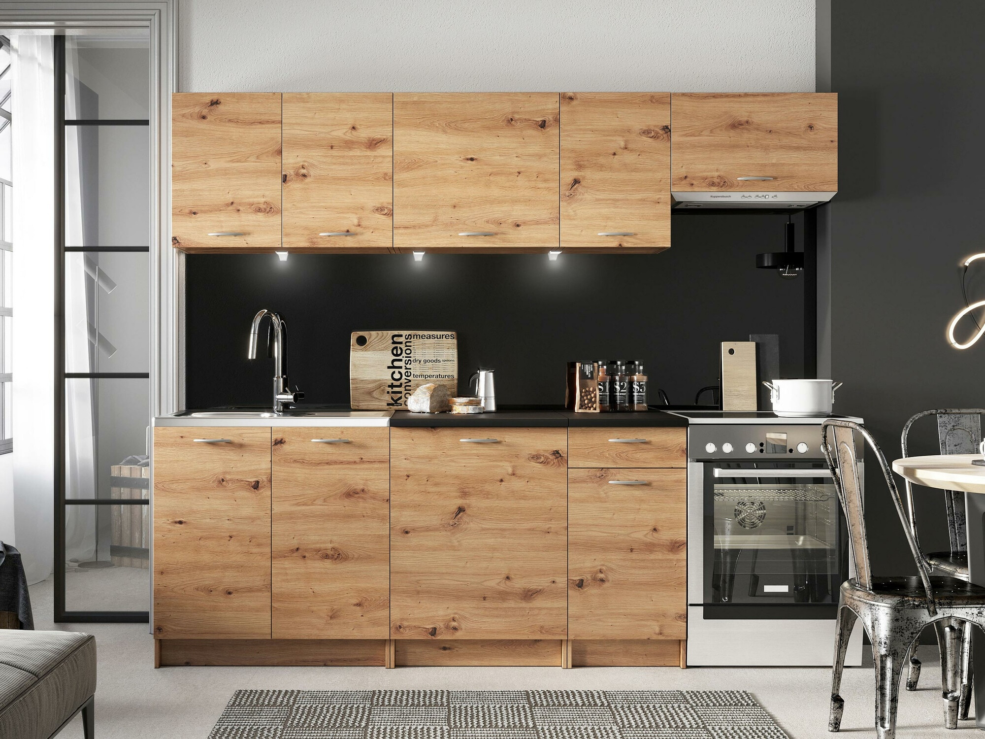 Keittiöryhmä Trenton 105 (Artisaanitammi + Musta)