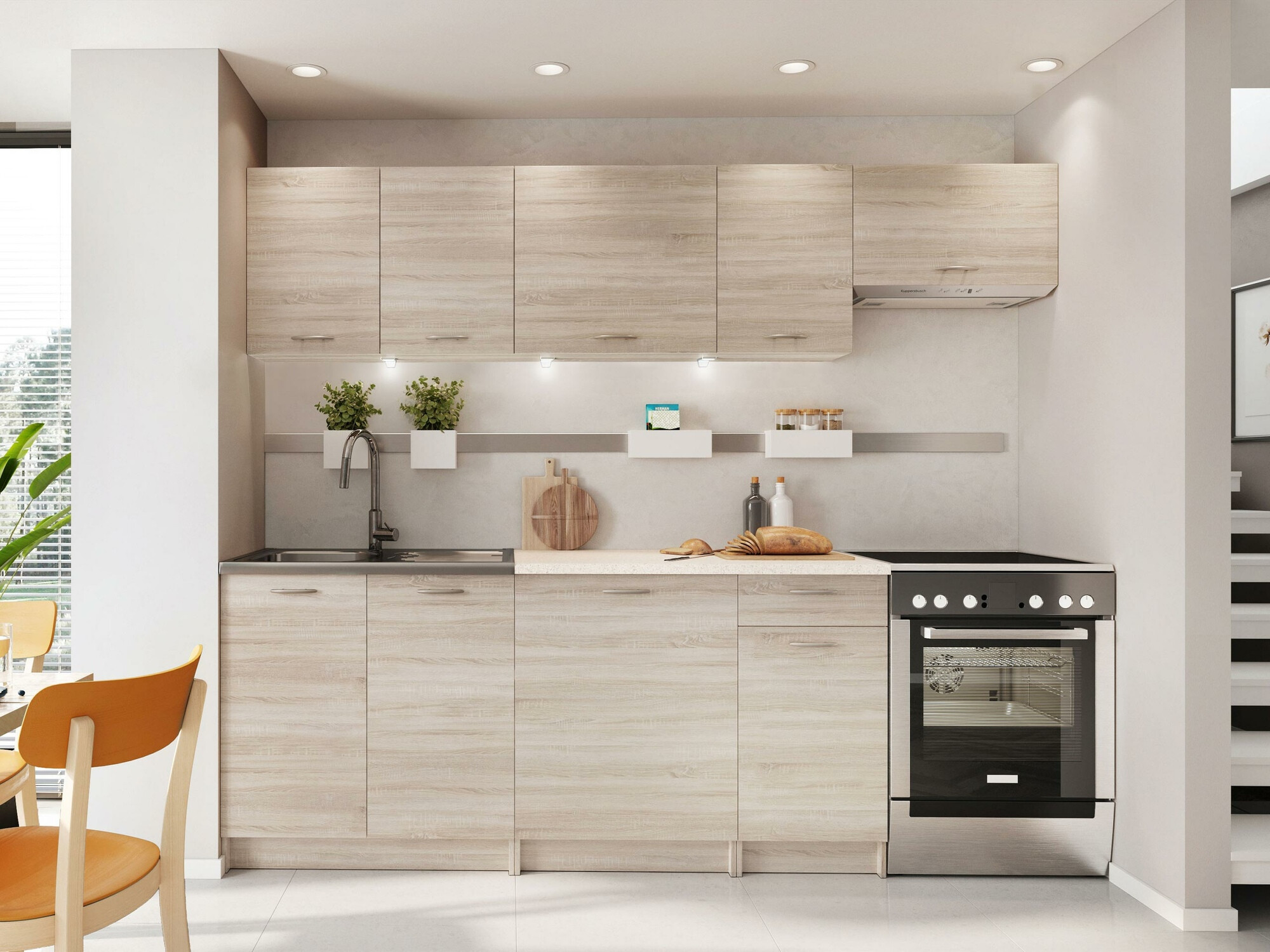 Keittiöryhmä Trenton 105 (Sonoma-tammi + Beige)