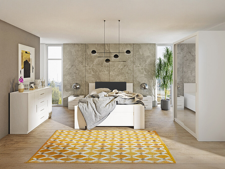 Makuuhuonesetti Catromi 112 (Valkoinen + Soft Pik 011)