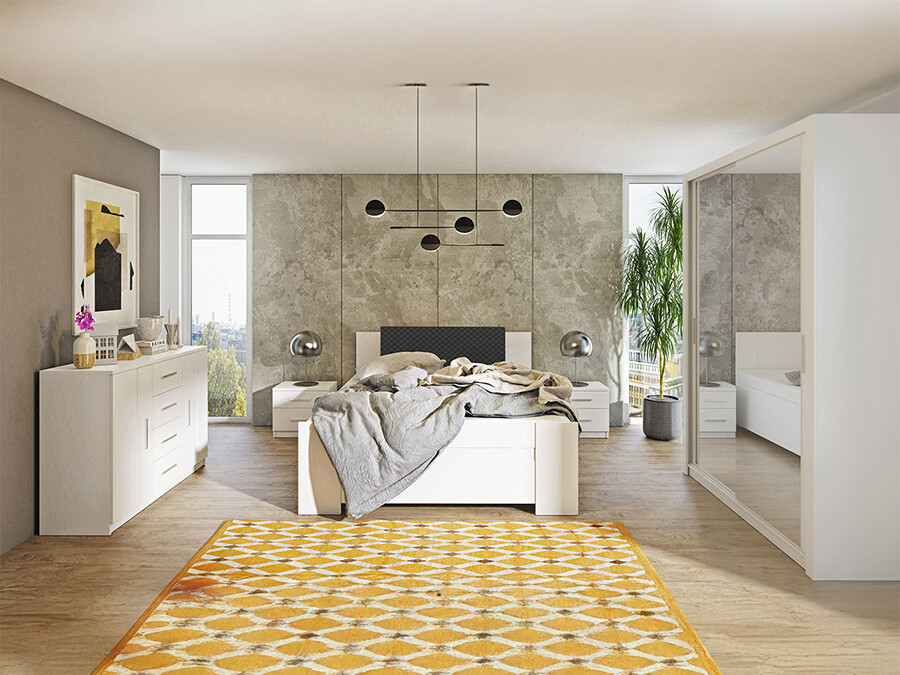 Makuuhuonesetti Catromi 113 (Valkoinen + Soft Pik 011)