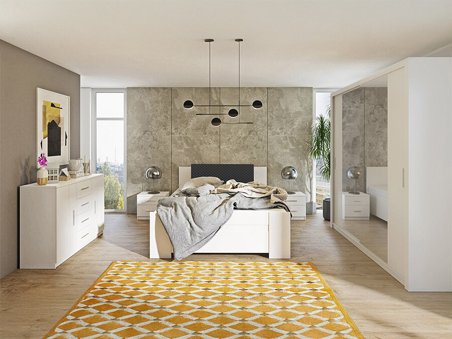 Makuuhuonesetti Catromi 114 (Valkoinen + Soft Pik 011)