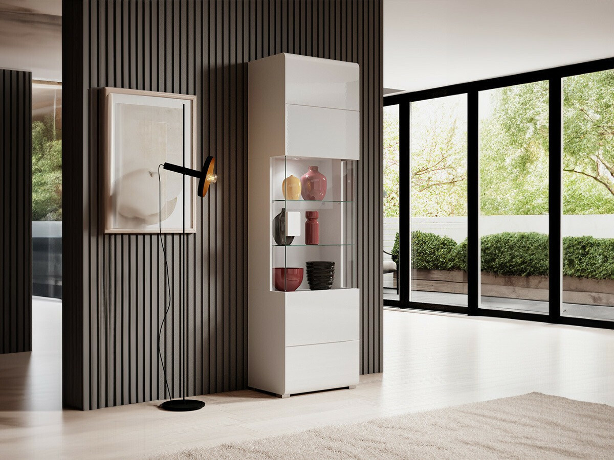 Hylly Torsone 103 (Valkoinen + Kiiltävä valkoinen)