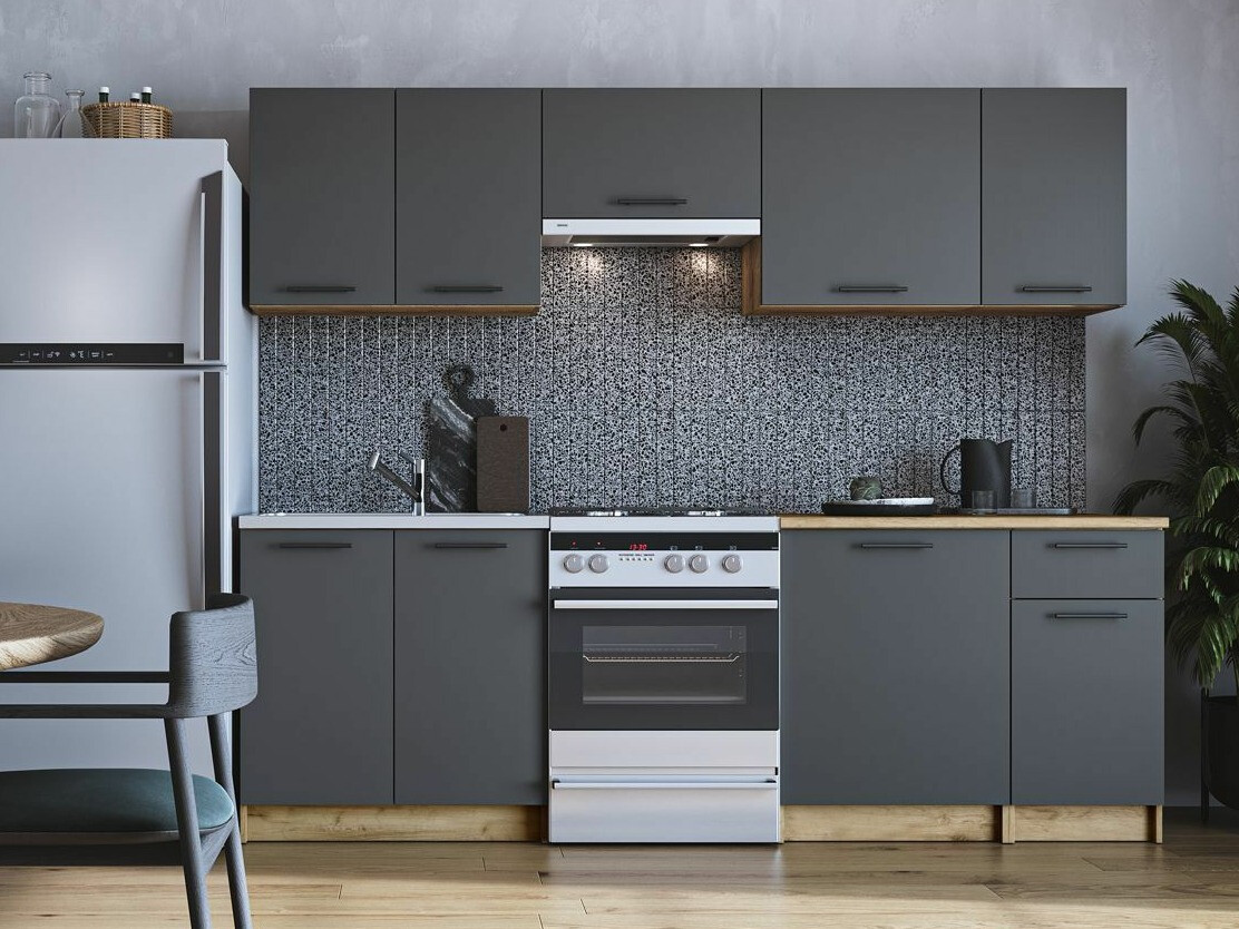 Keittiöryhmä Houston 856 (Antrasiitti + Craft tammi)