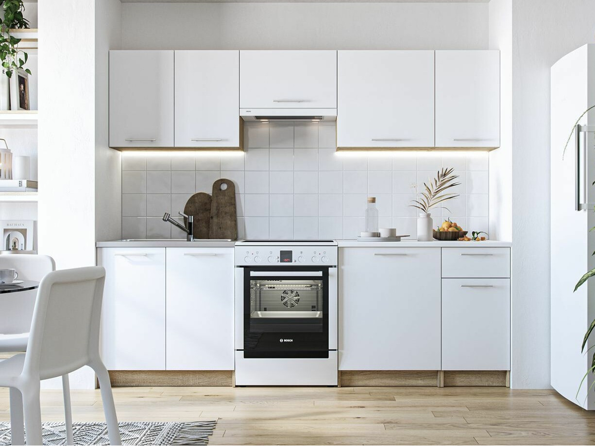 Keittiöryhmä Houston 856 (Valkoinen + Sonoma-tammi)