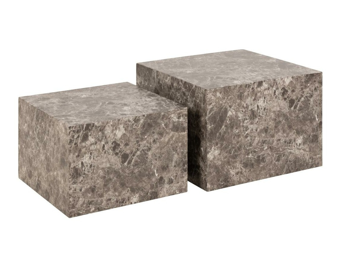 Sohvapöytäsetti Norsica 603 (Ruskea marmori)