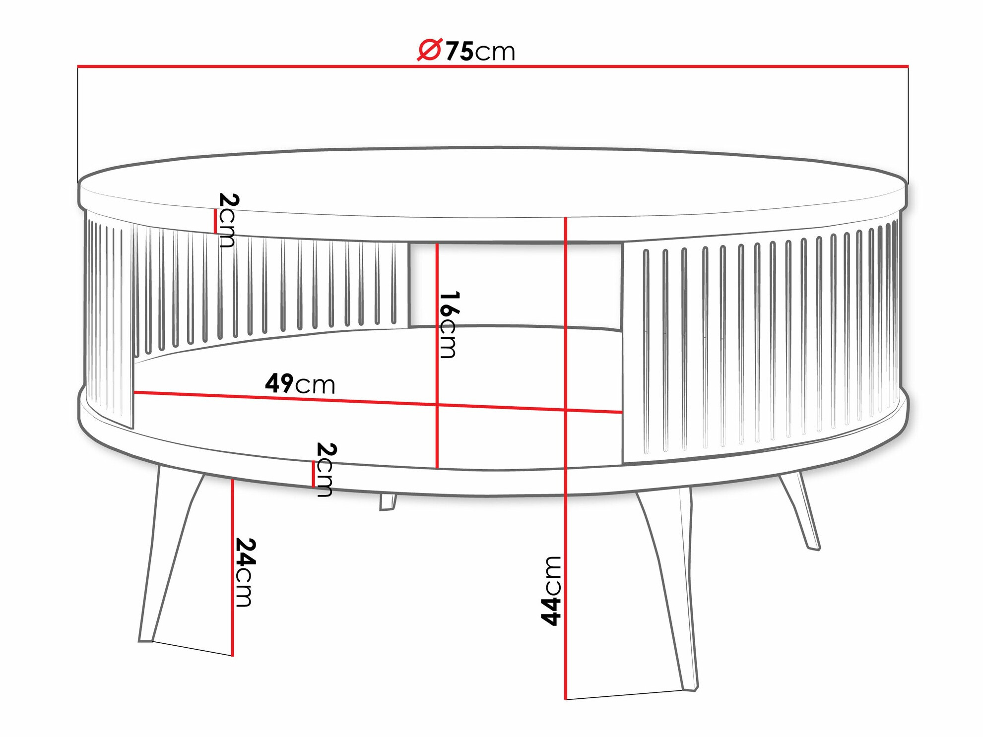Sohvapöytä Vitum II (Pinkki + Valkoinen)