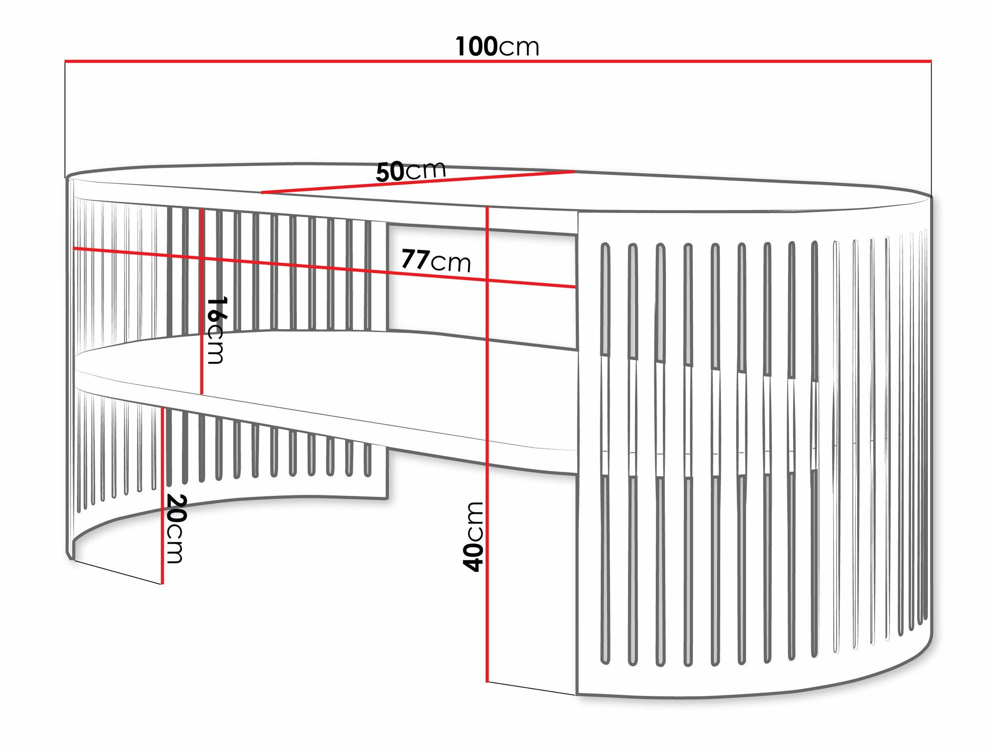 Sohvapöytä Civer III (Musta + Valkoinen)