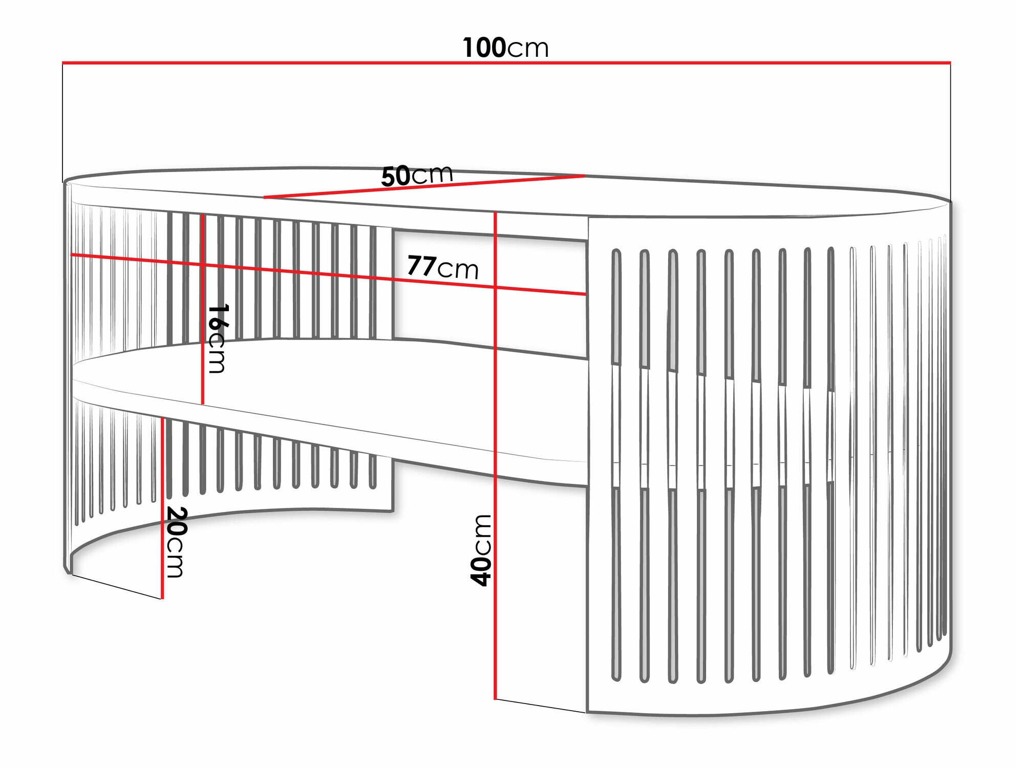 Sohvapöytä Civer V (Pinkki + Valkoinen)