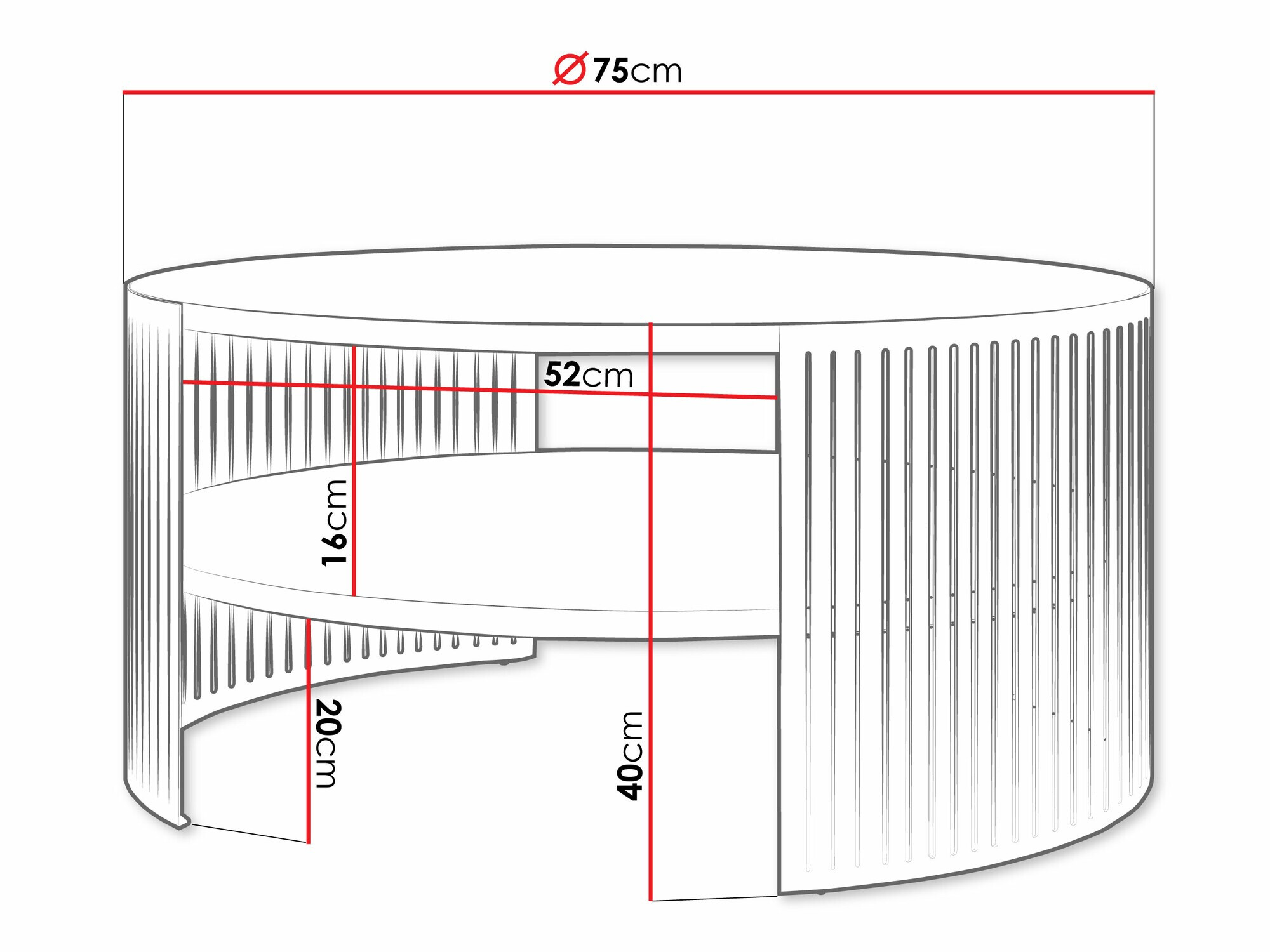 Sohvapöytä Evanola 102 (Pinkki + Valkoinen)