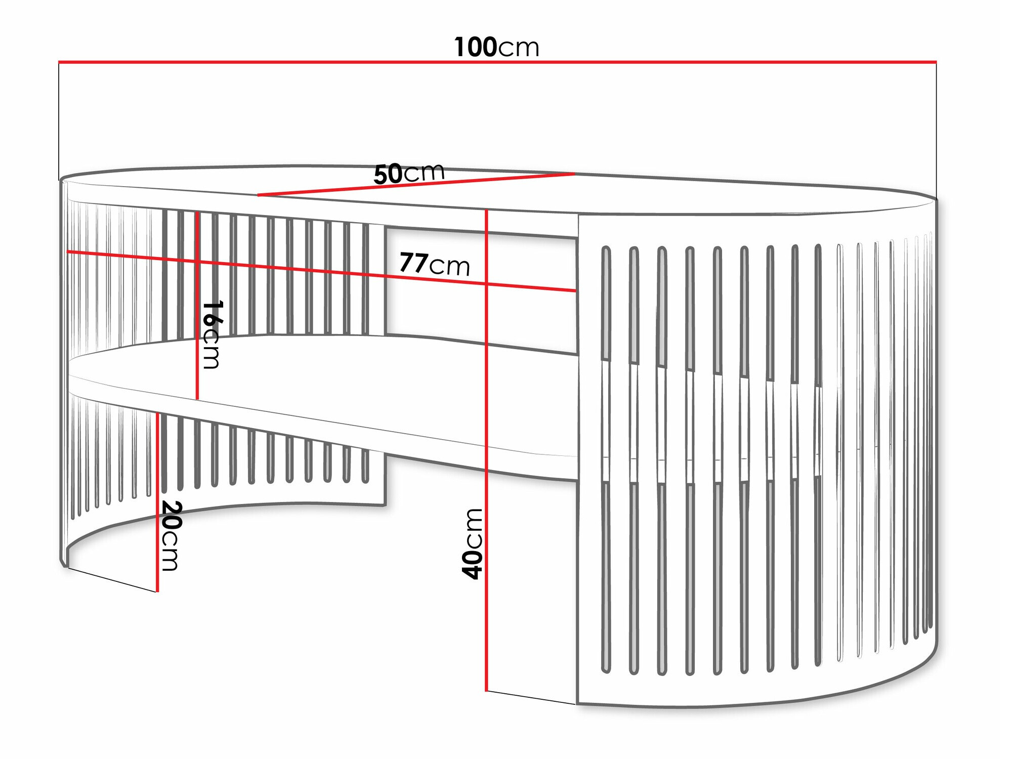 Sohvapöytä Evanola 104 (Kultainen + Valkoinen)