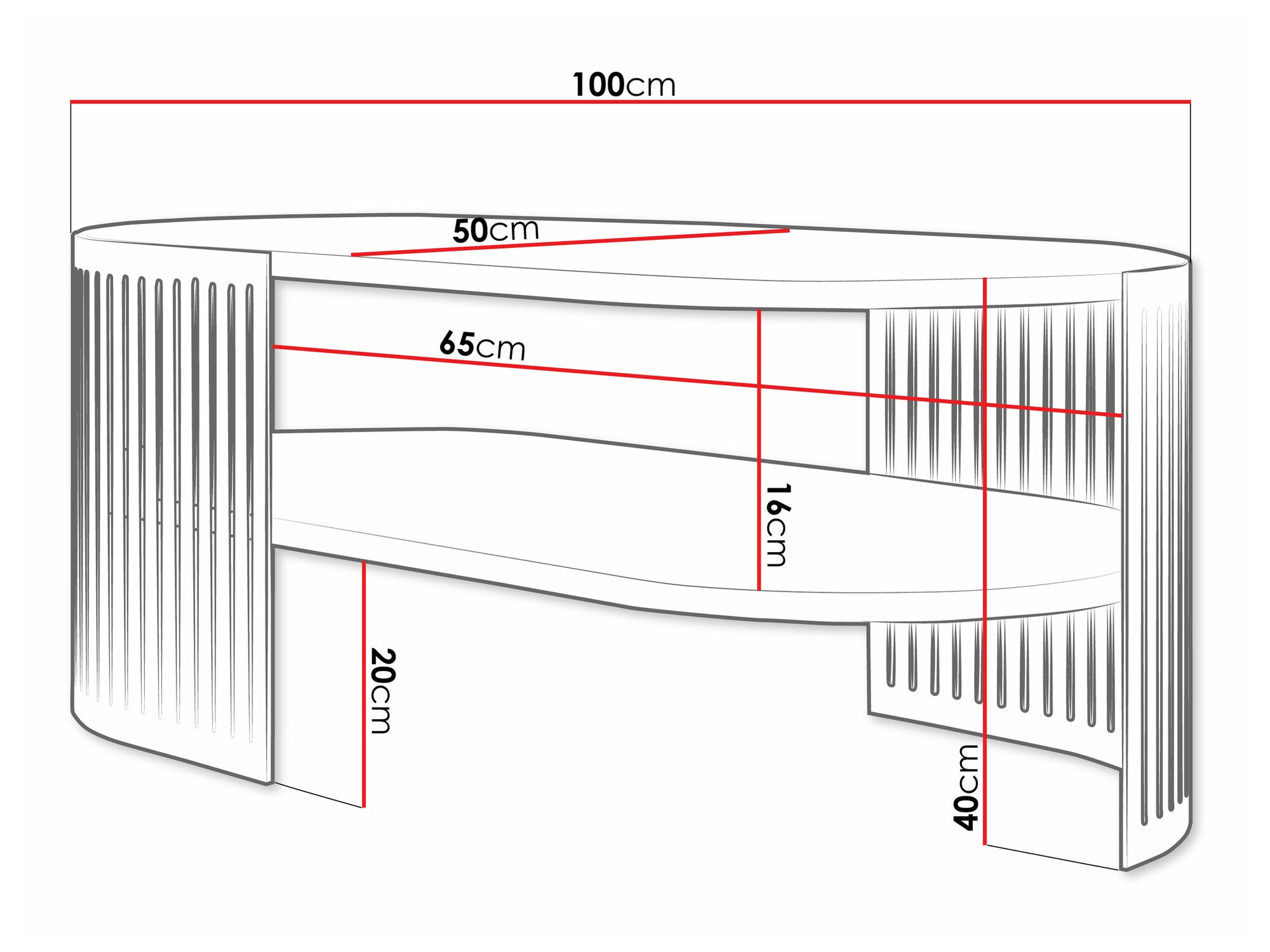 Sohvapöytä Evanola 108 (Pinkki + Valkoinen)