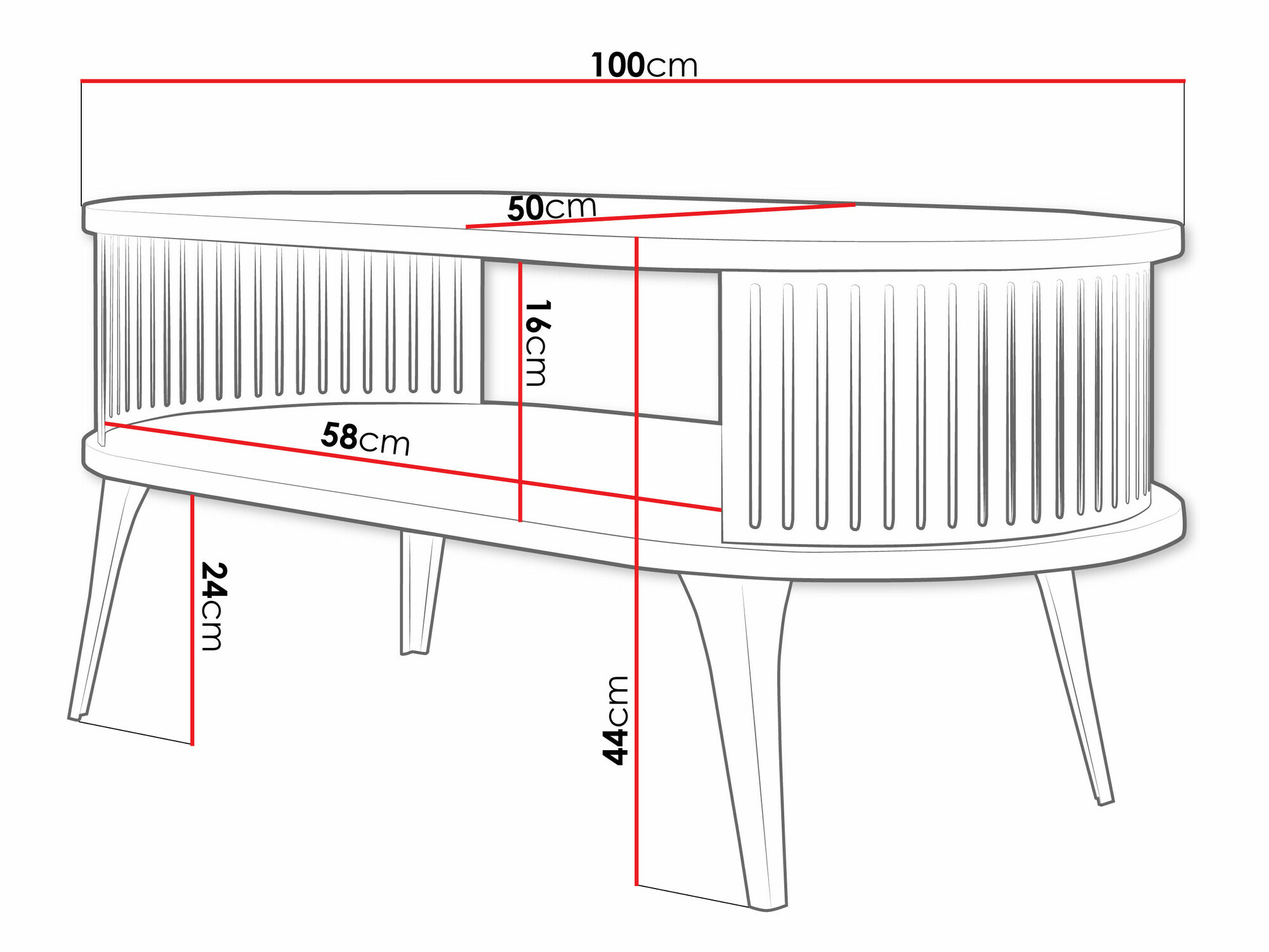 Sohvapöytä Vitum V (Pinkki + Valkoinen)