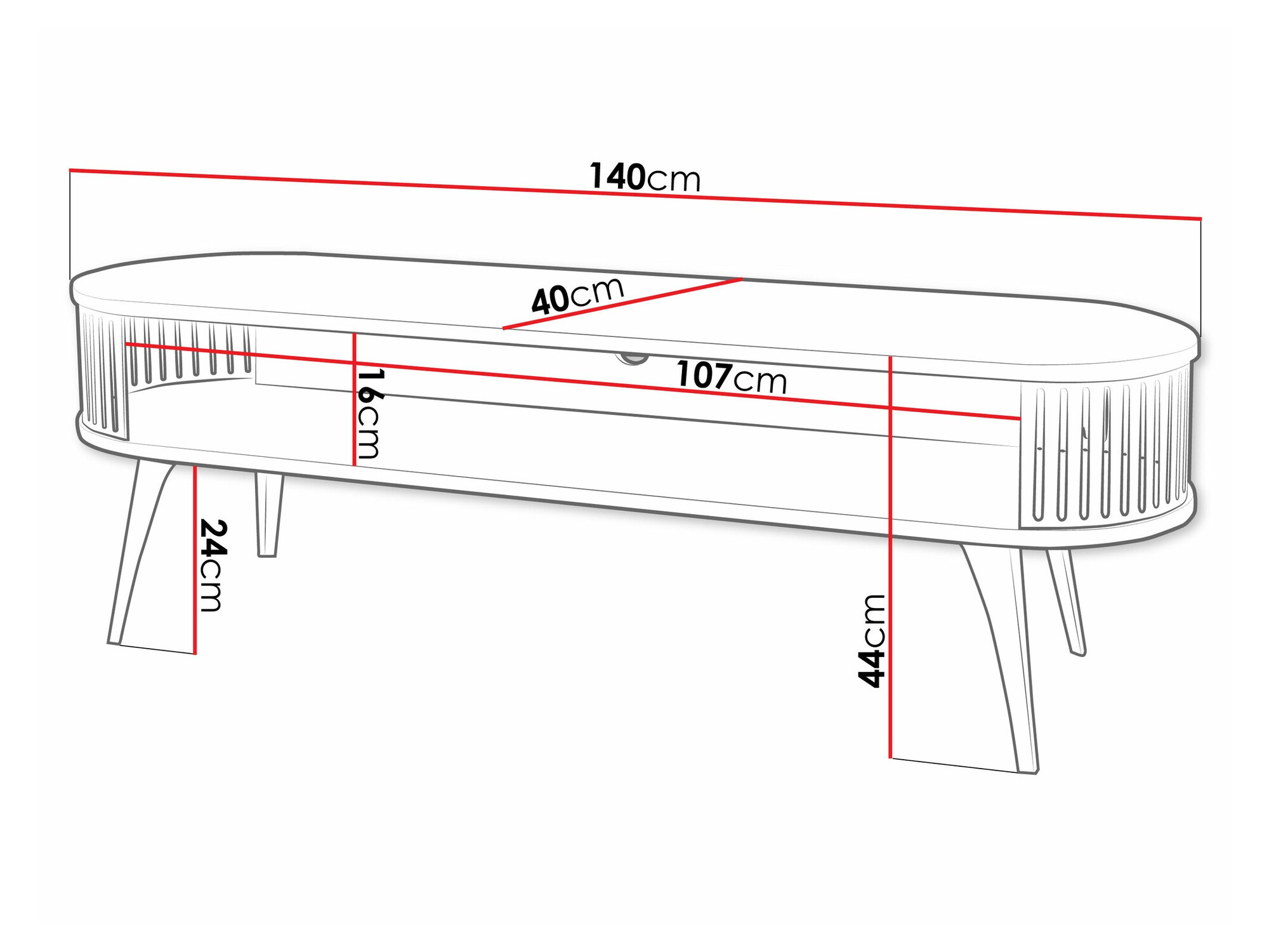TV-taso Vitum (Musta + Valkoinen)