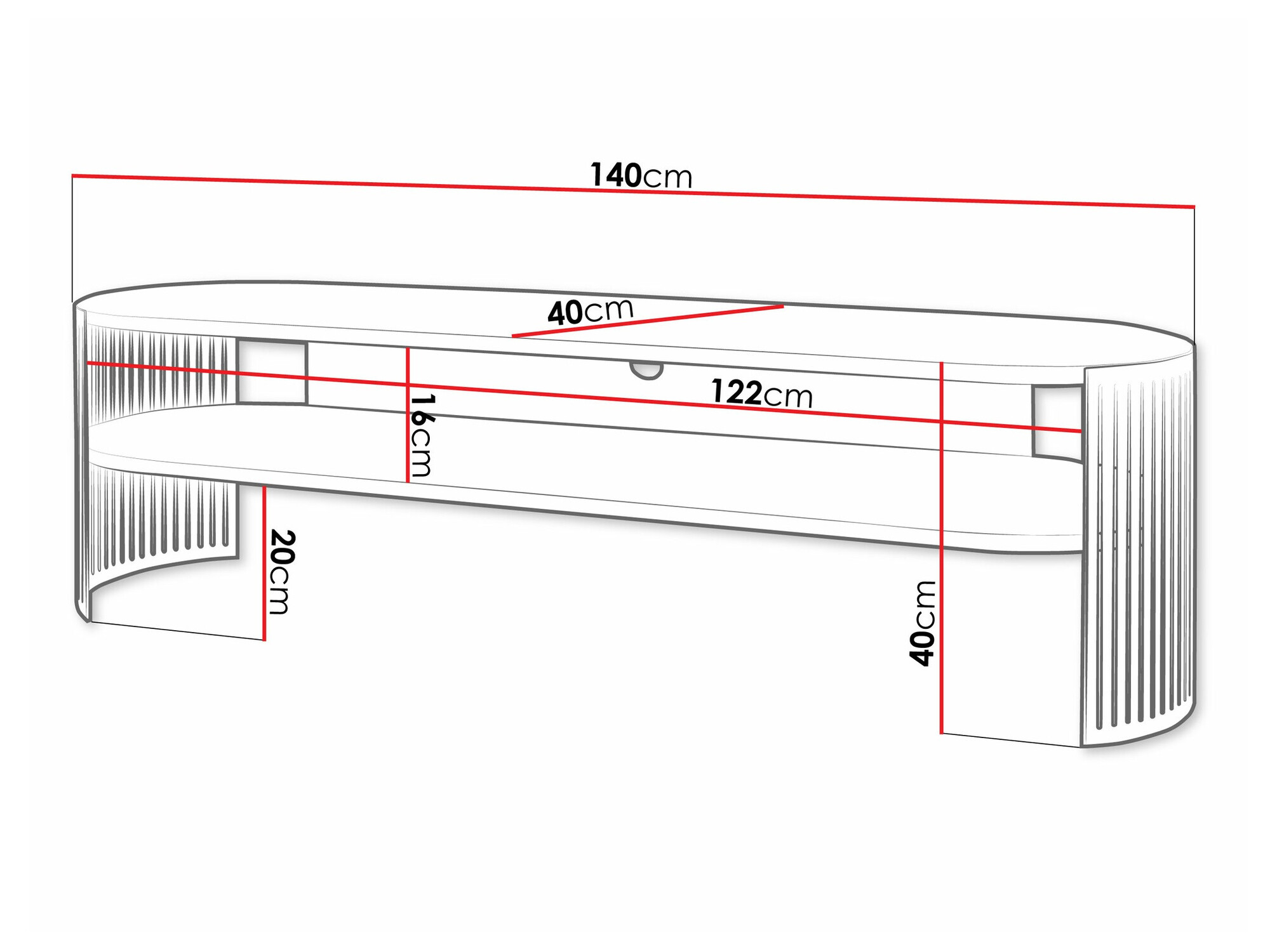TV-taso Evanola 111 (Pinkki + Valkoinen)