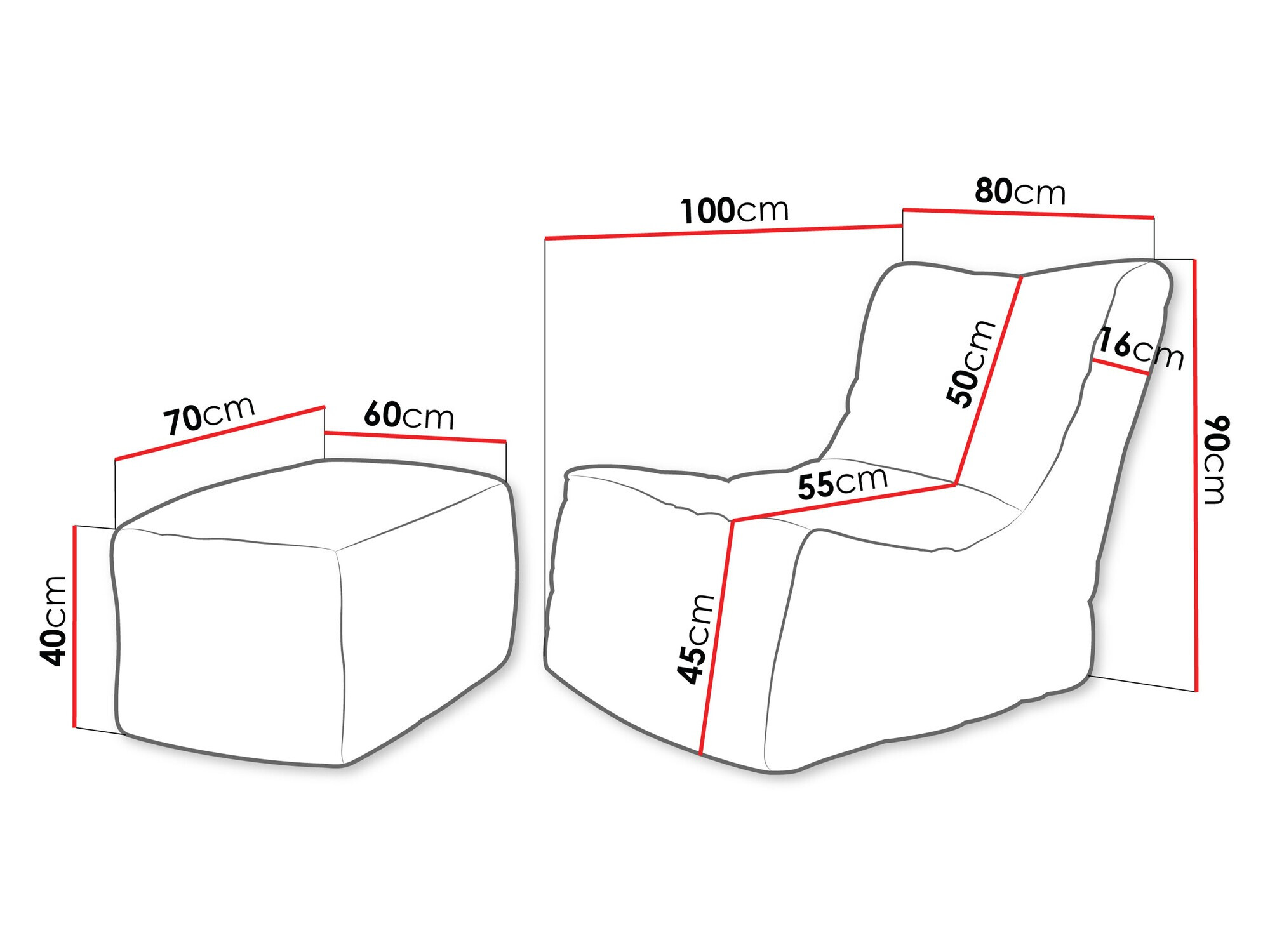 Säkkituoli Passeral II (Poso 100)