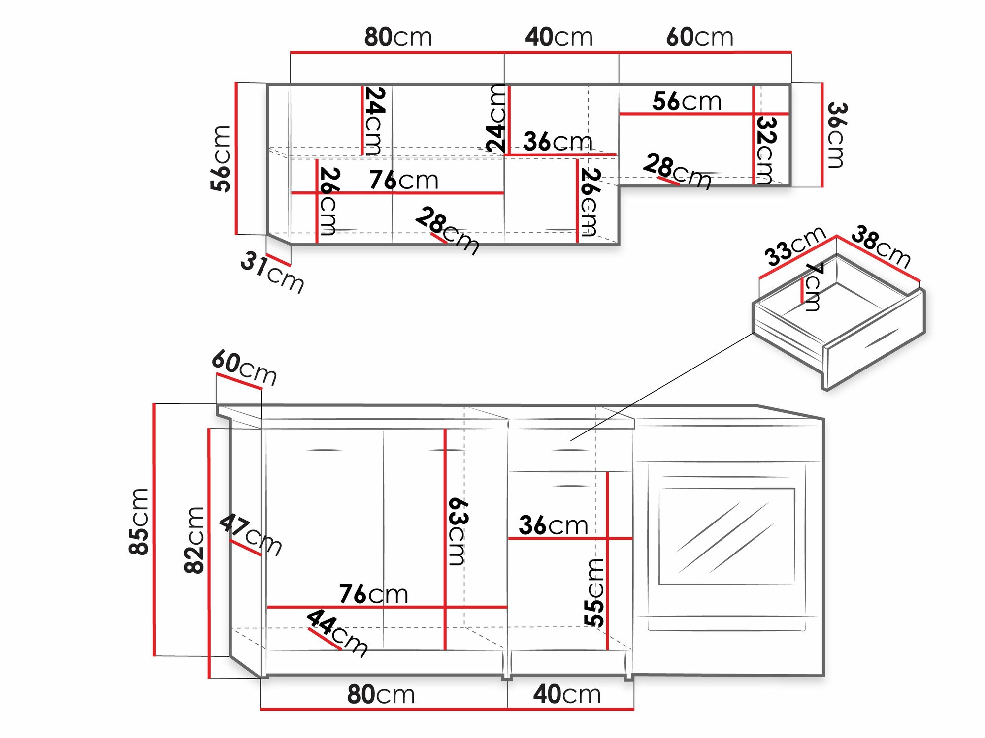 Keittiöryhmä Ota (Sonoma-tammi + Beige)