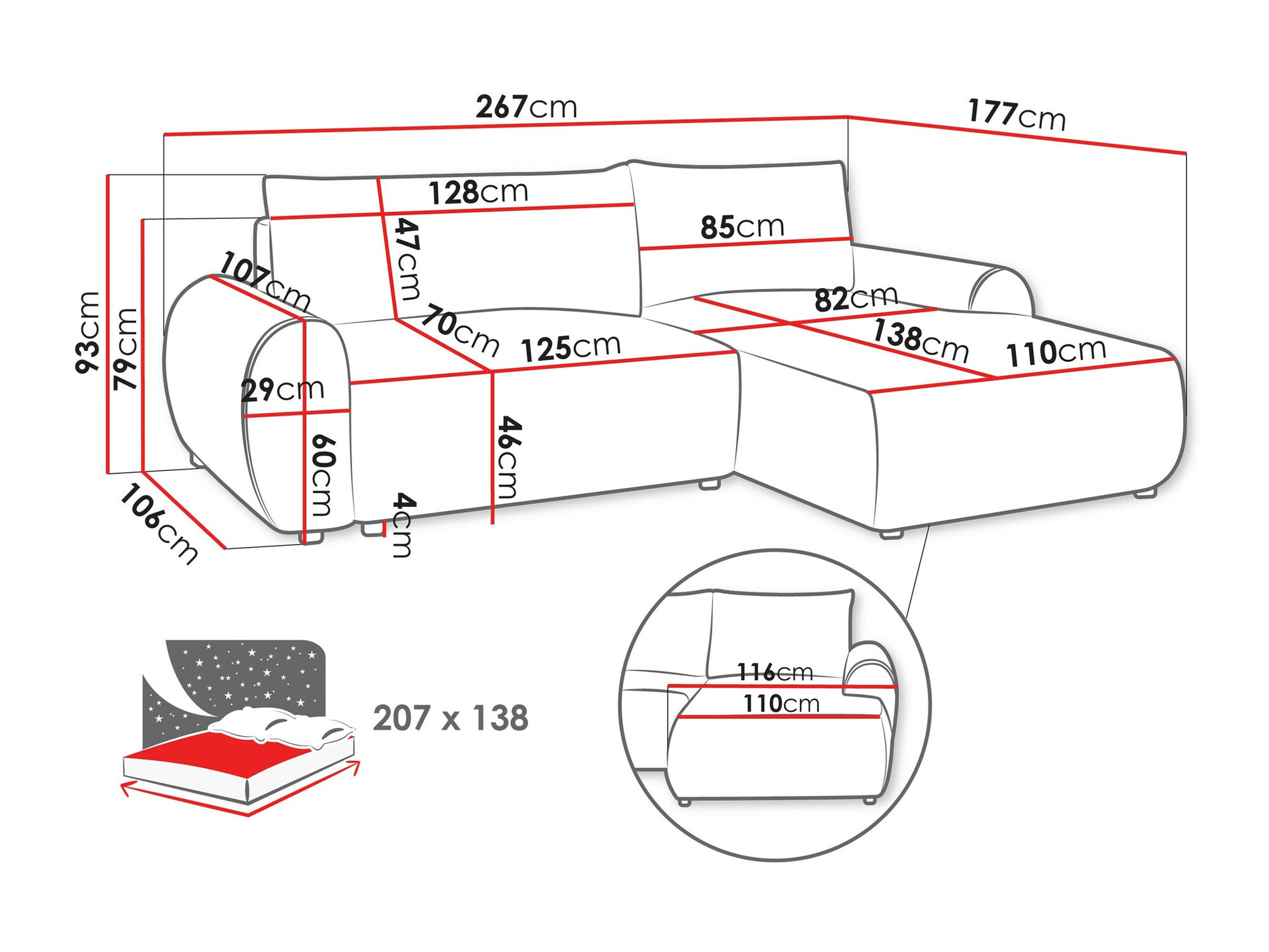 Kulmasohva TrendyNest Strigina (Tilia 86)