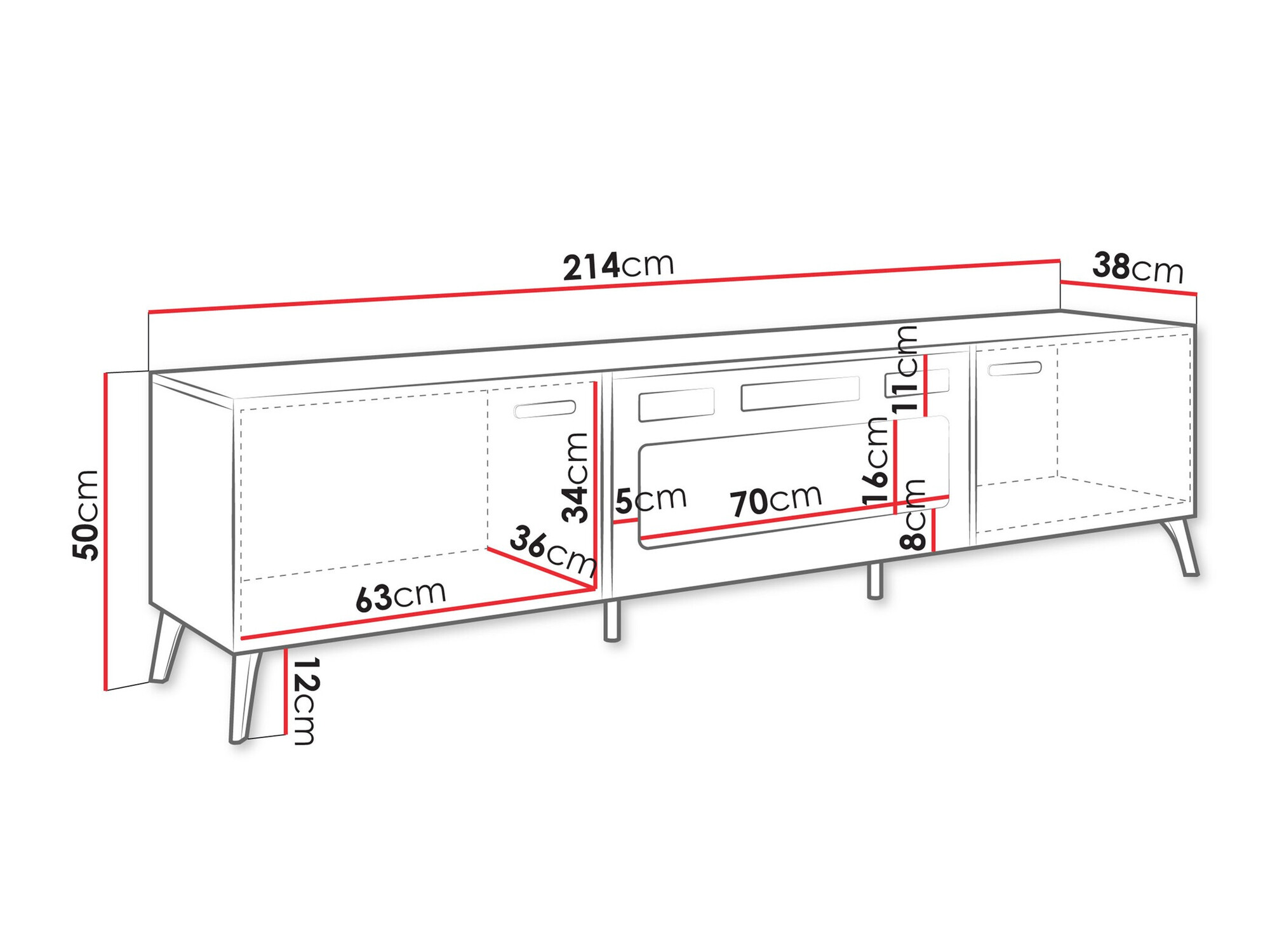TV-taso Comfivo Capella III (Valkoinen + Kiiltävä valkoinen)